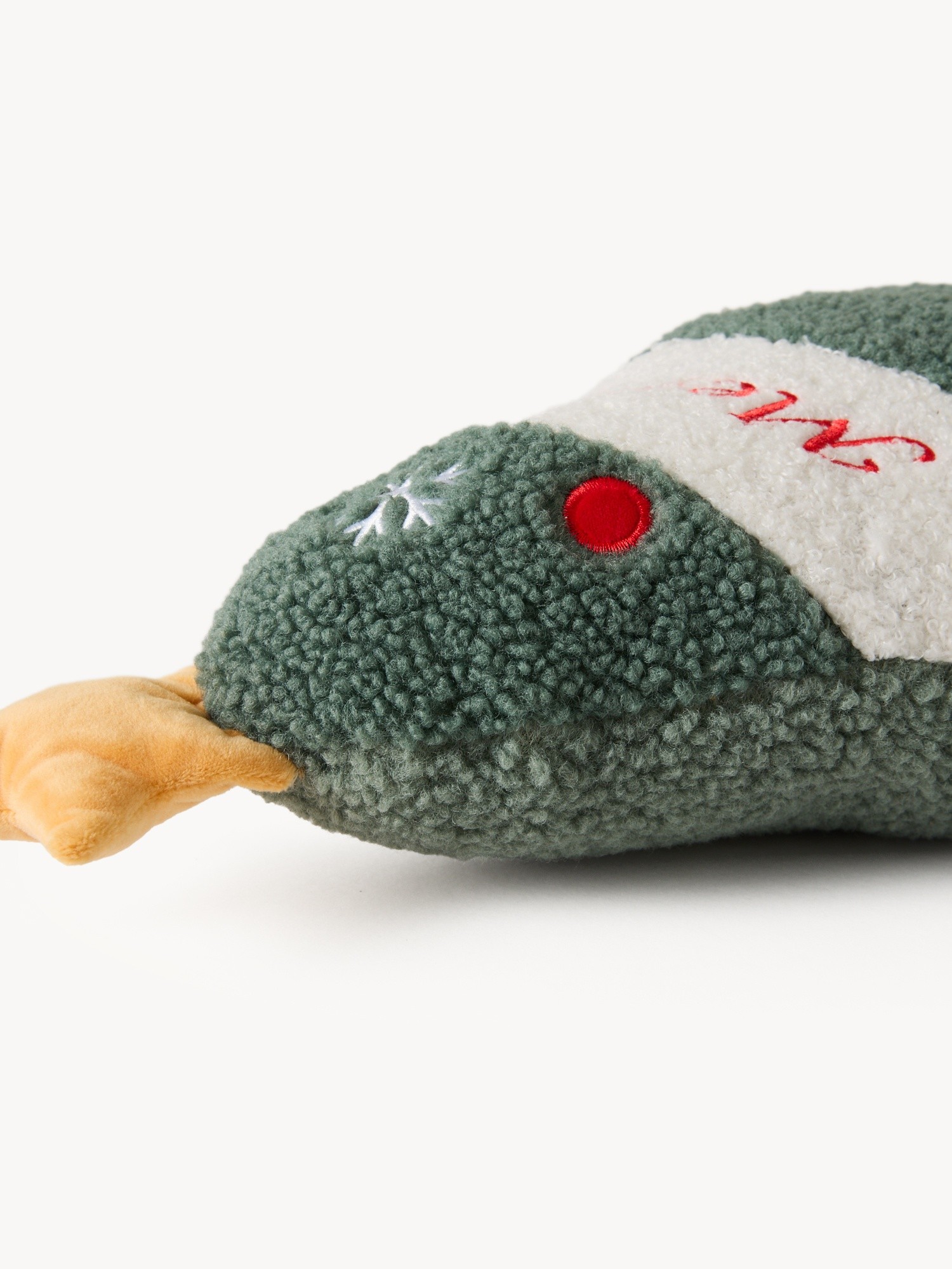 Christmas tree-shaped boucl&eacute; fabric cushion, Sage Green, large image number 1
