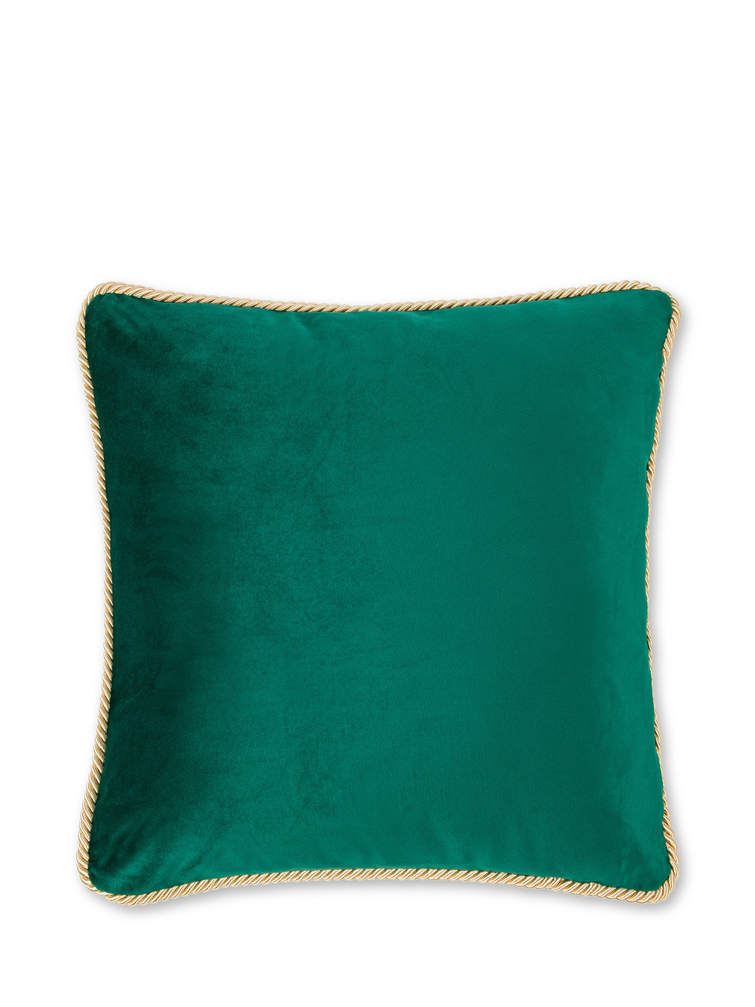 Two-tone velvet cushion 45X45cm, Green, large image number 1