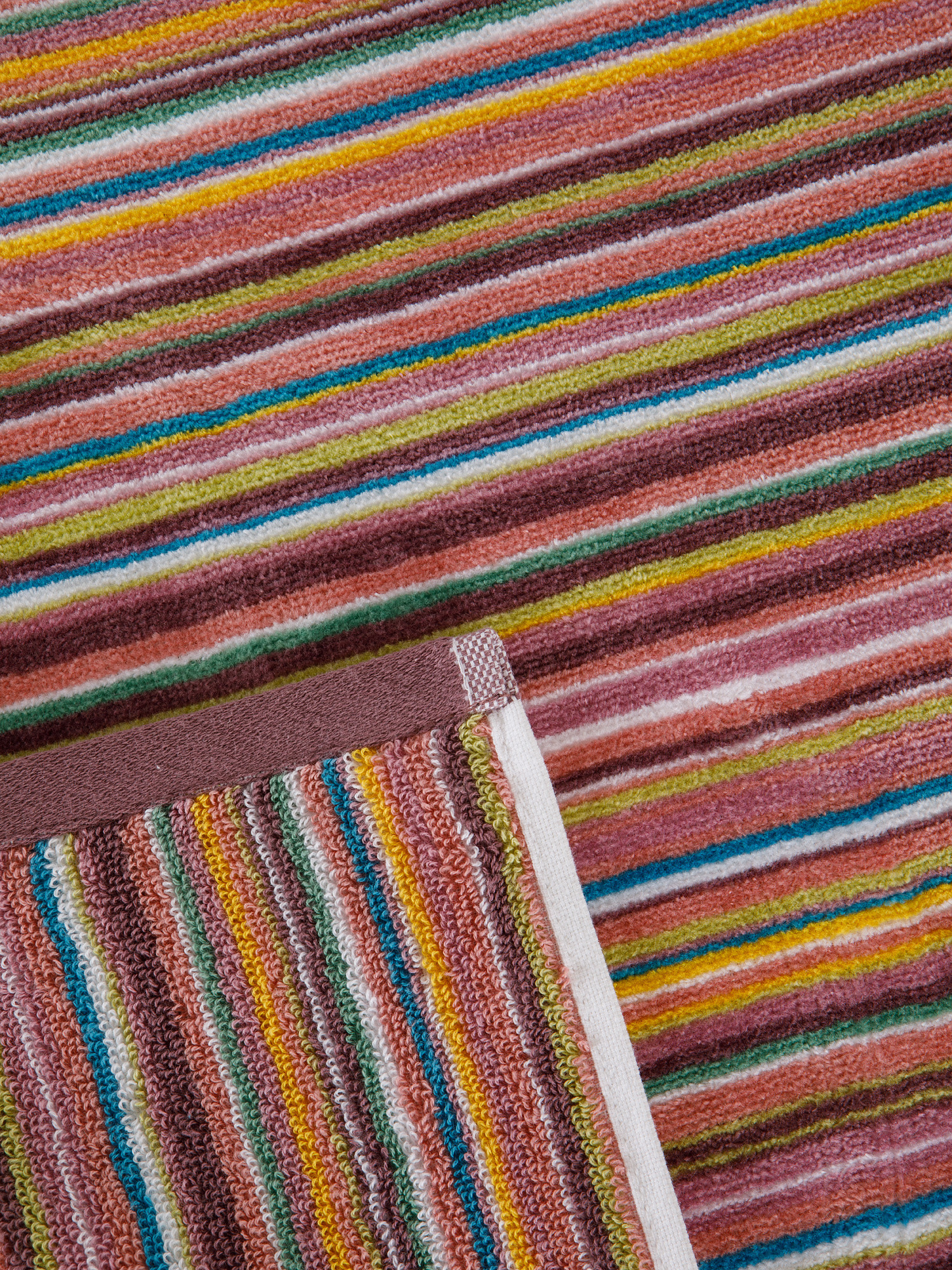 Asciugamano cotone velour motivo a righe, Multicolor, large