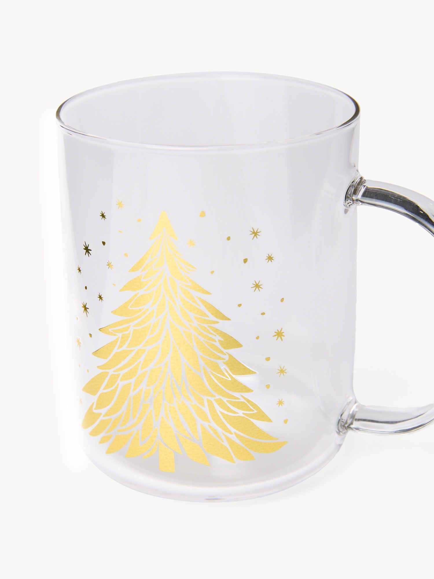 Borosilicate glass mug with a Christmas detail, Transparent, large image number 1