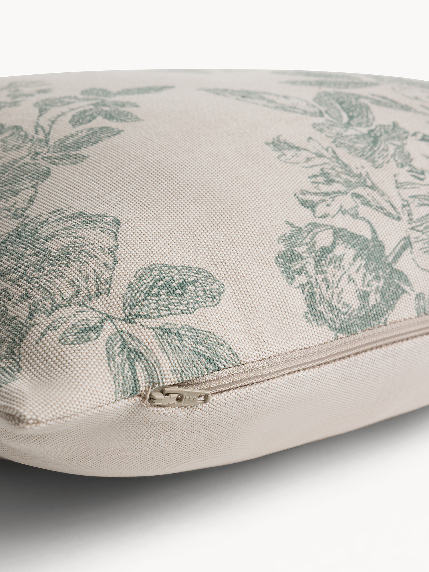 45x45 cm velvet cushion with floral print, Light Grey, large image number 2