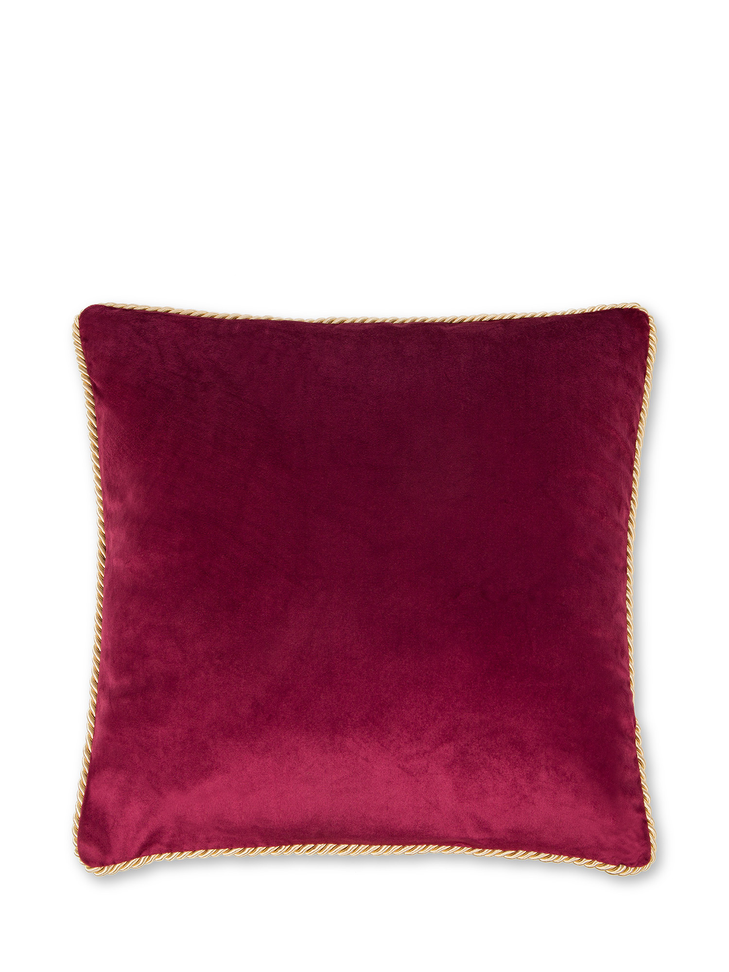Two-tone velvet cushion 45X45cm, Red Bordeaux, large image number 0