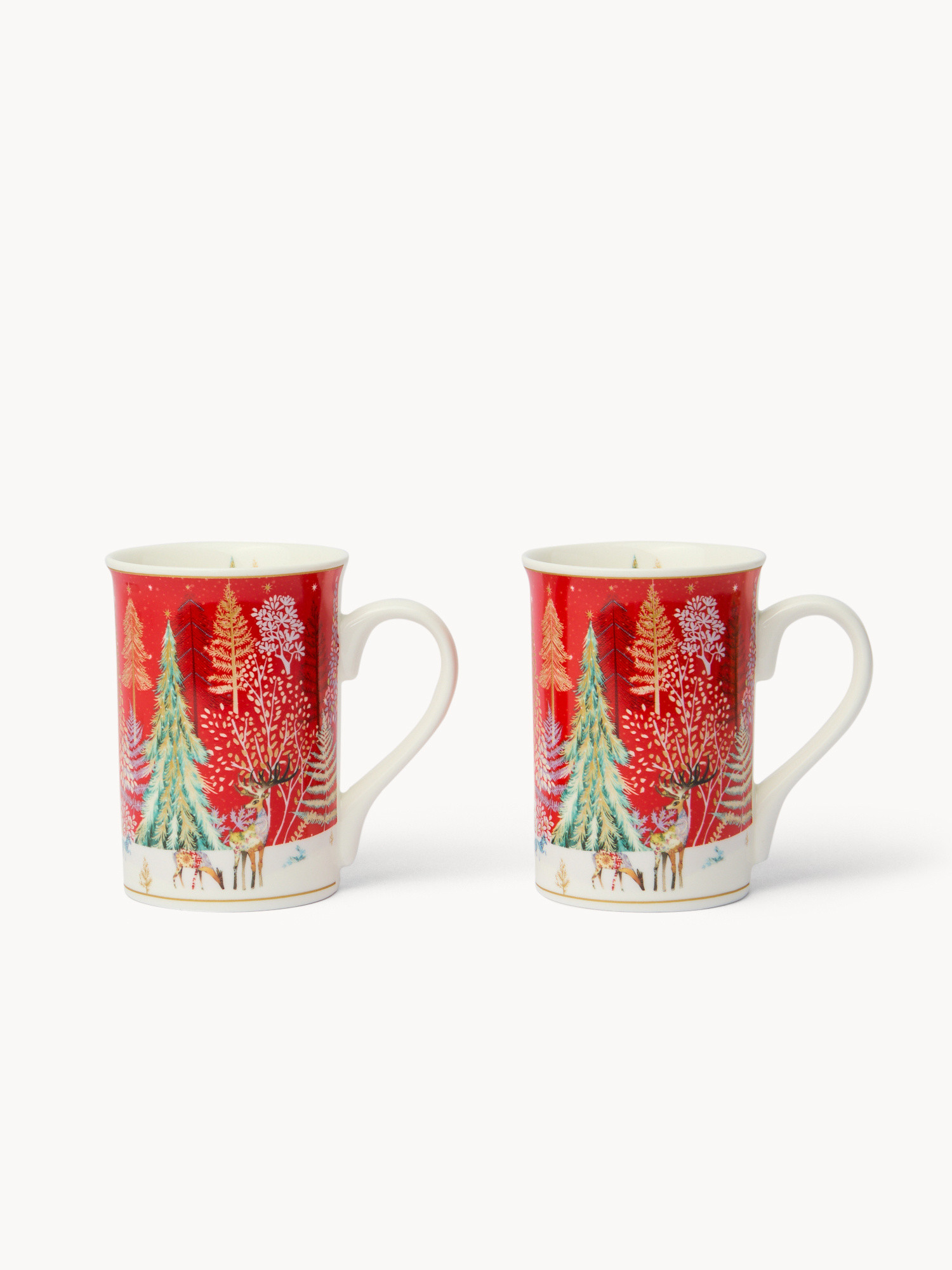Set 2 mug in new bone china alci vintage, Rosso, large image number 0