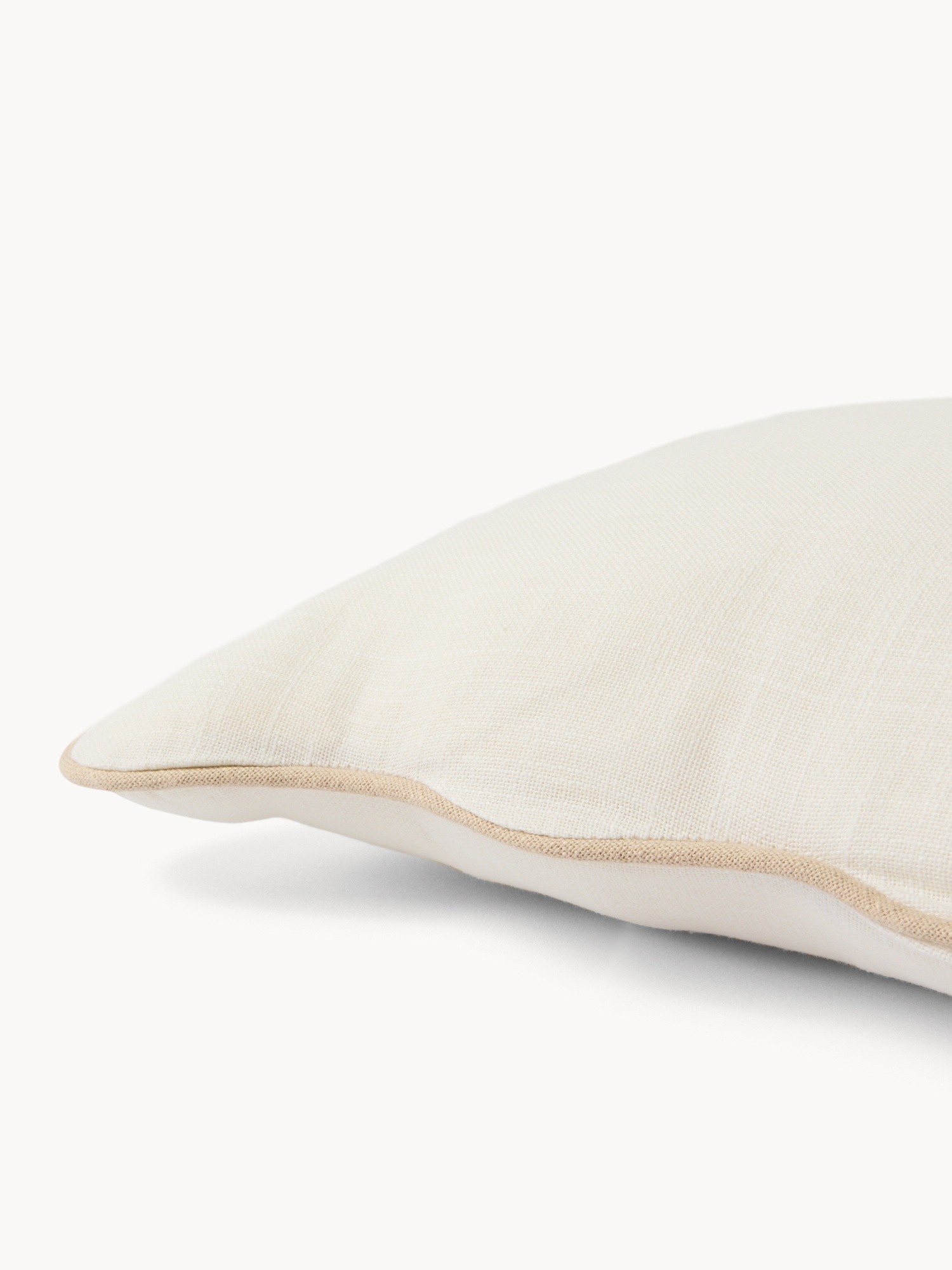 Set of 2 cotton cushions with scalloped edges and overlock,45x45cm - Introductory price, White / Beige, large image number 2