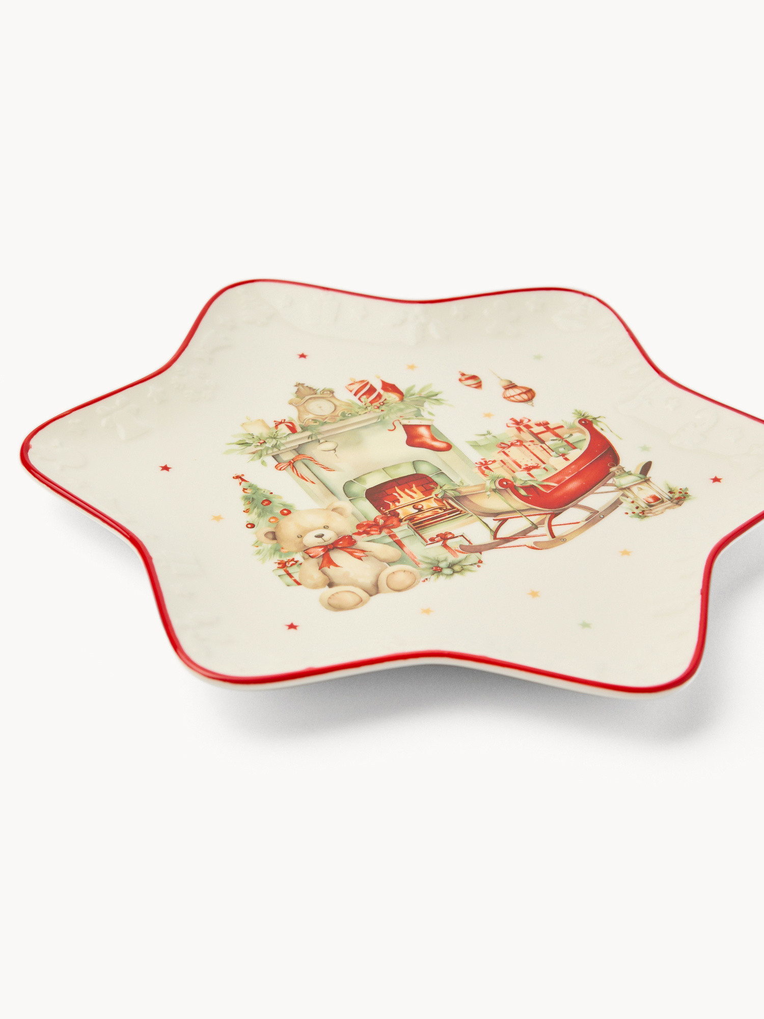 Piattino stella in porcellana Natale vintage, Bianco, large image number 1