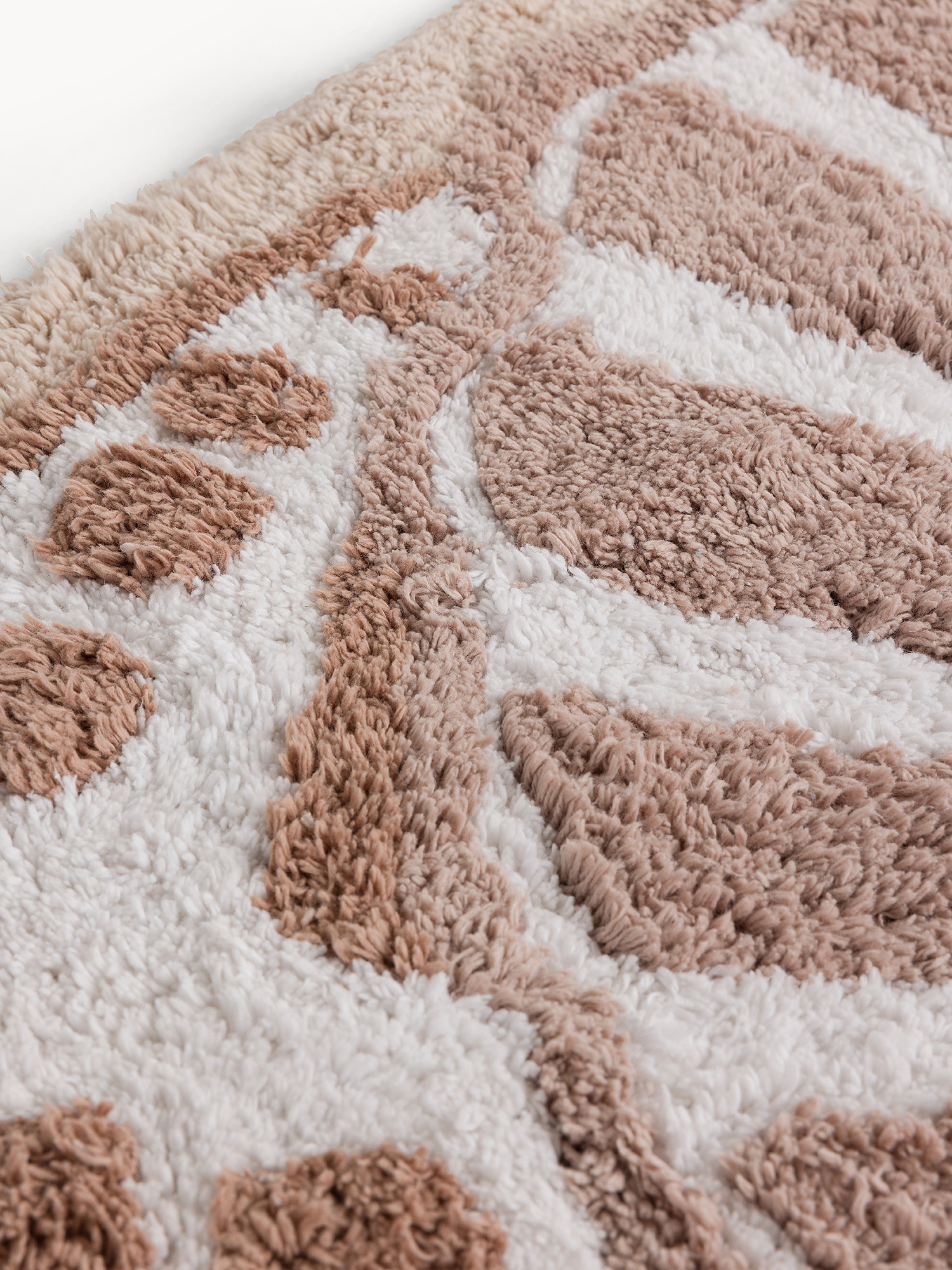 Tappeto bagno in cotone sagomato, Beige, large image number 1