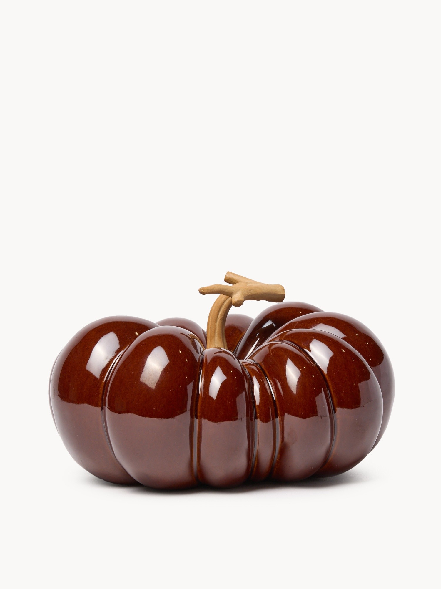 Decorative ceramic pumpkin, Dark Brown, large image number 2