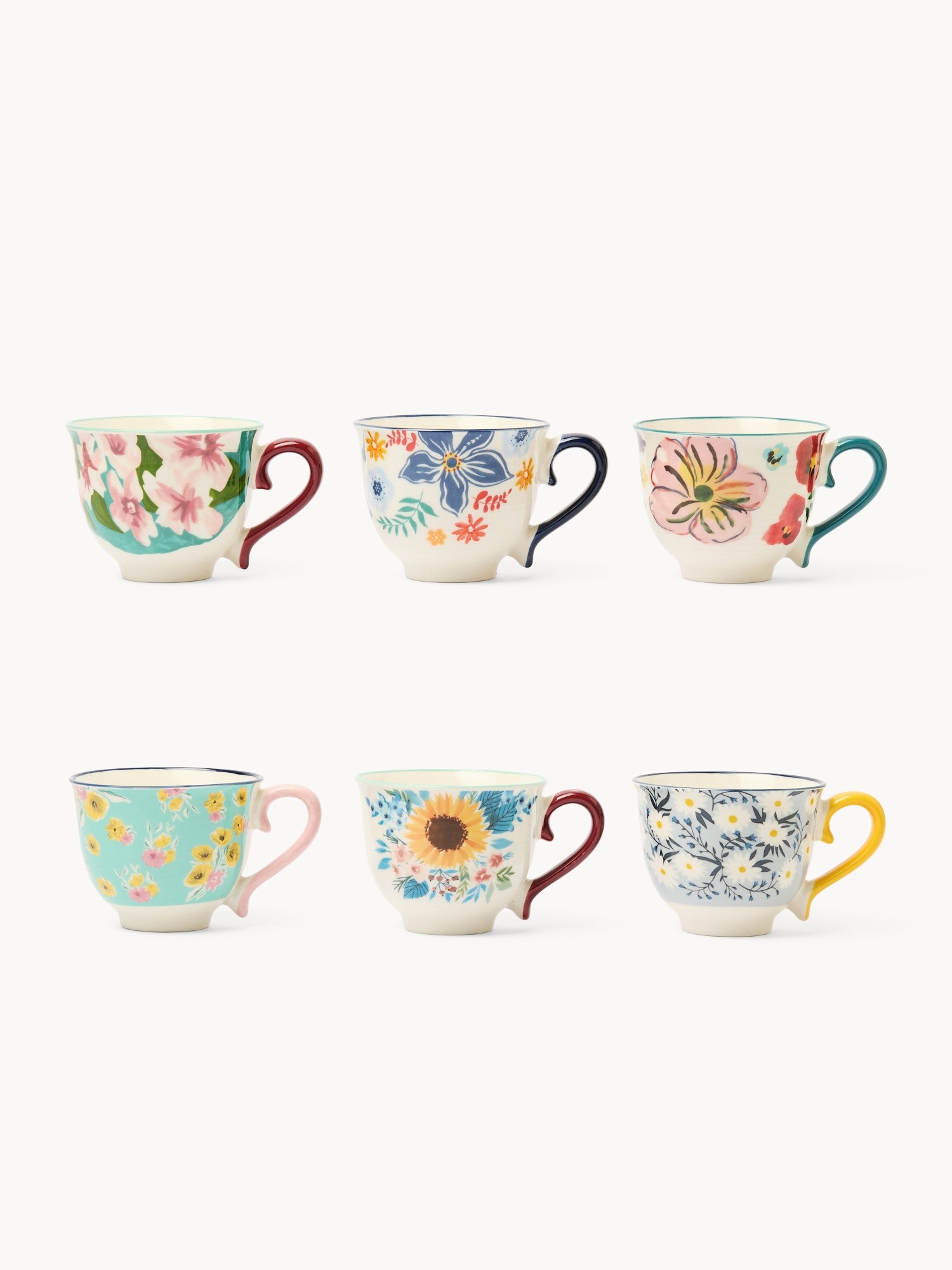 Tazze t&egrave; in new bone china motivo fiori - Prezzo di lancio, Multicolor, large image number 0