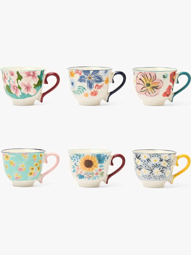 Tazze t&egrave; in new bone china motivo fiori - Prezzo di lancio