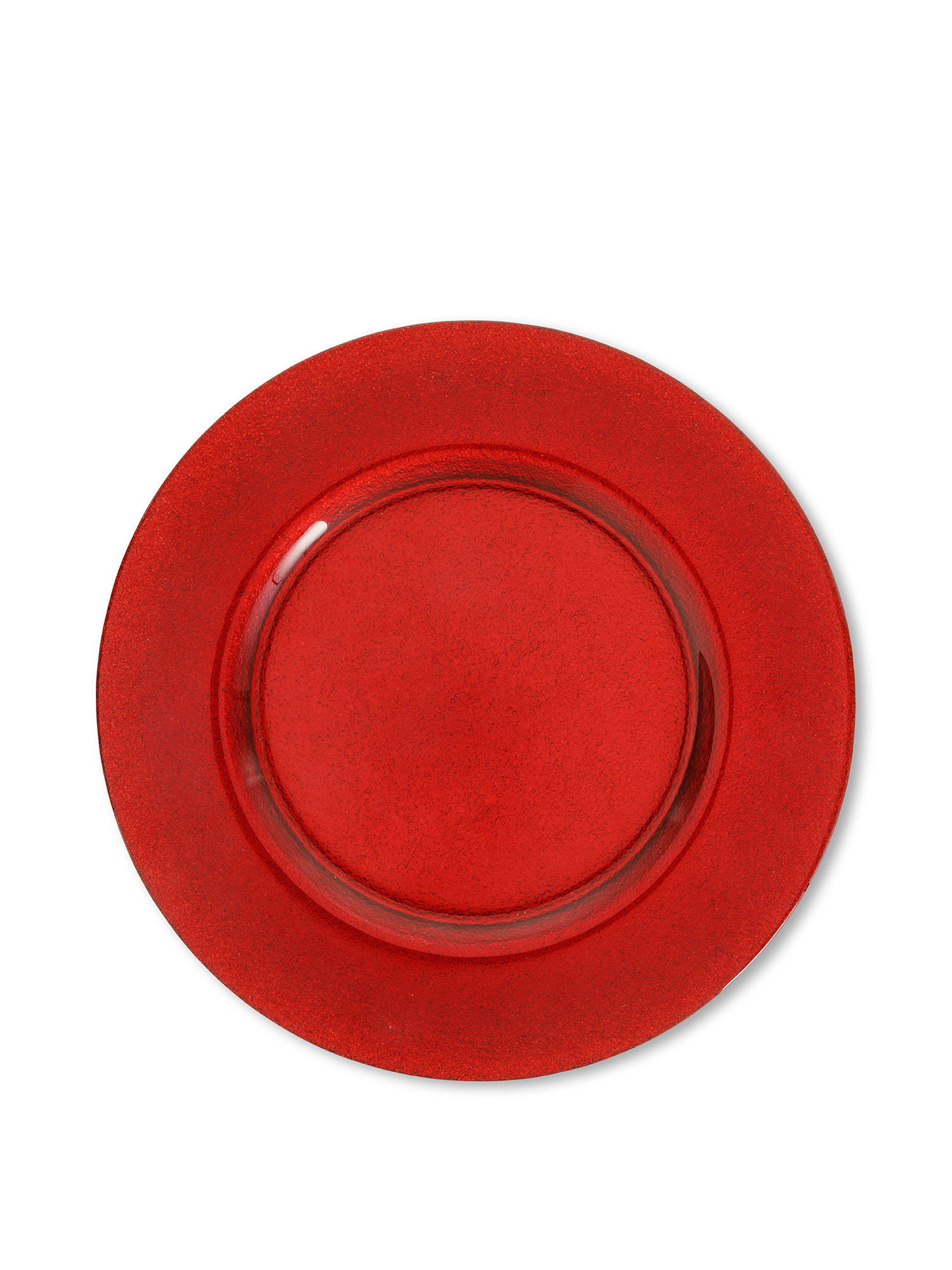Glass charger plate, Red, large image number 0