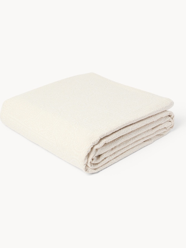 Solid Geometric Cotton Blend Bedspread - Discounted Price