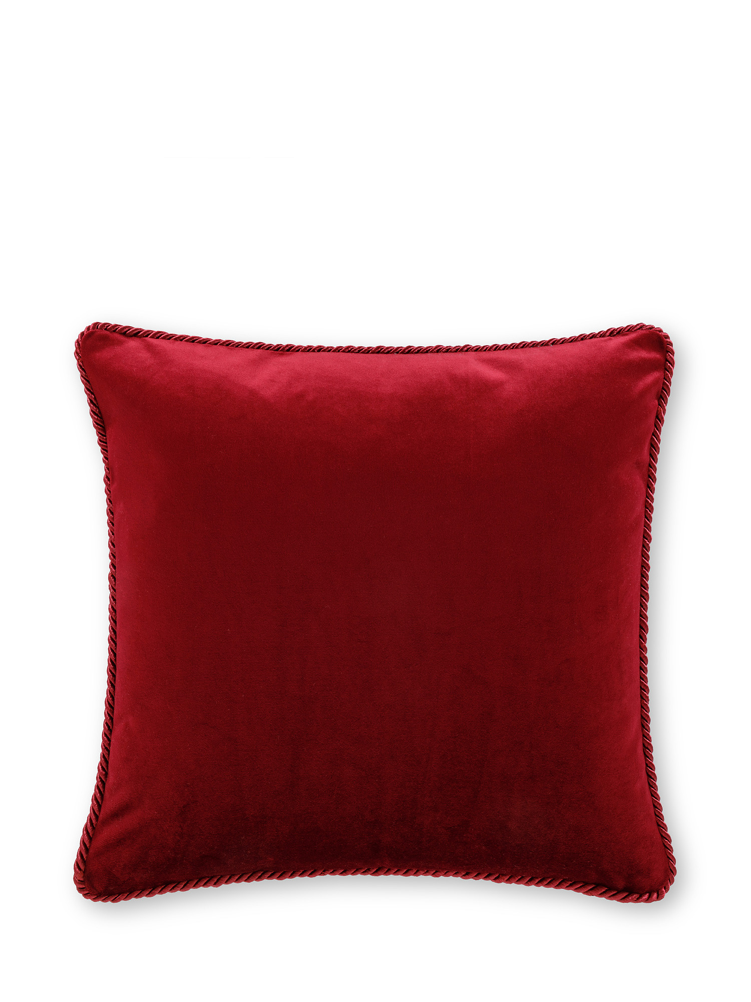 Cuscino velluto tinta unita 45x45cm, Rosso scuro, large
