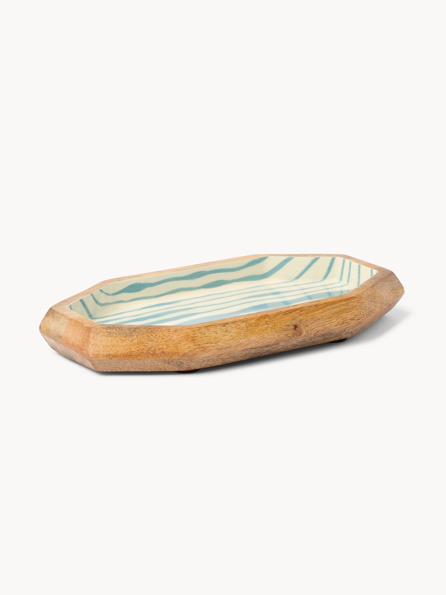 Mango wood tray, Light Blue, large image number 0