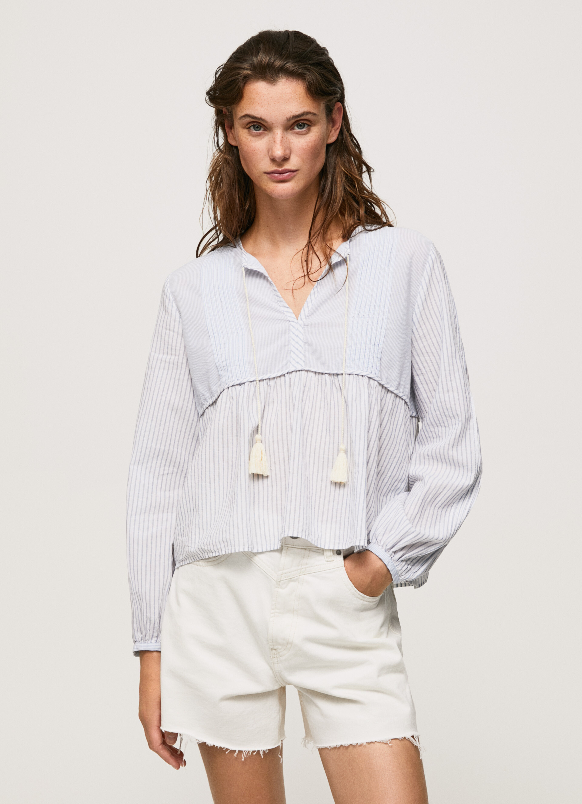 Pepe Jeans - Striped blouse, Light Blue, large image number 3