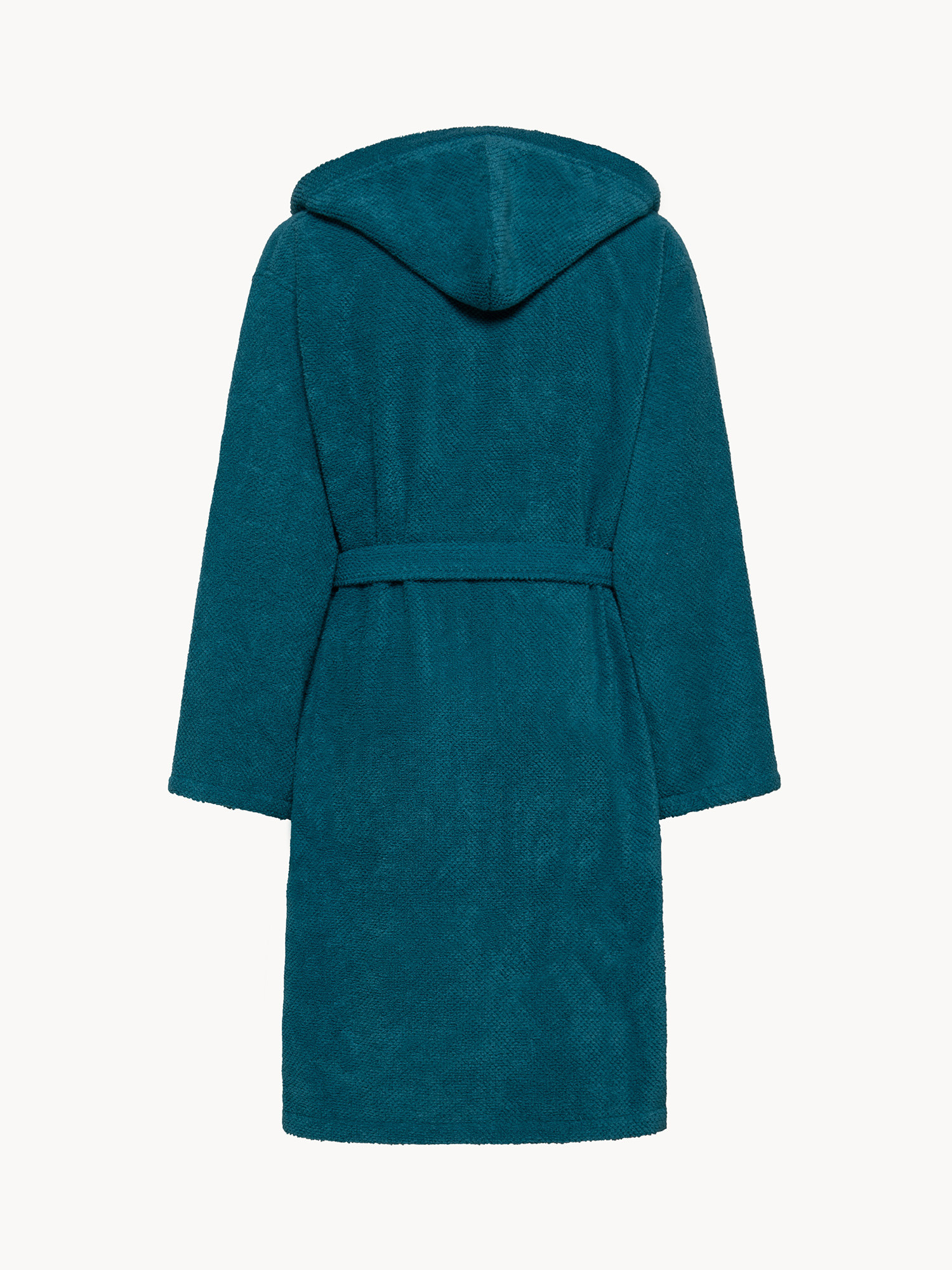 Solid color cotton terry bathrobe, Light Blue, large image number 1