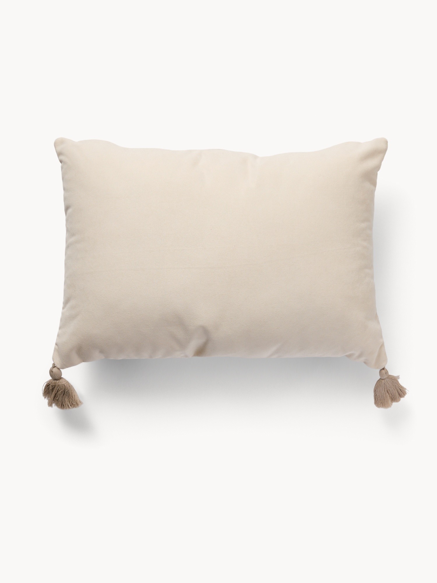 Cuscino a righe e nappine 40x60cm, Bianco/Azzurro, large image number 0