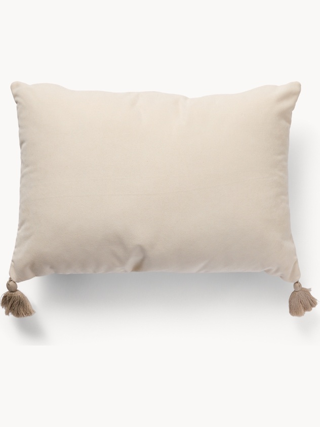 Cuscino a righe e nappine 40x60cm