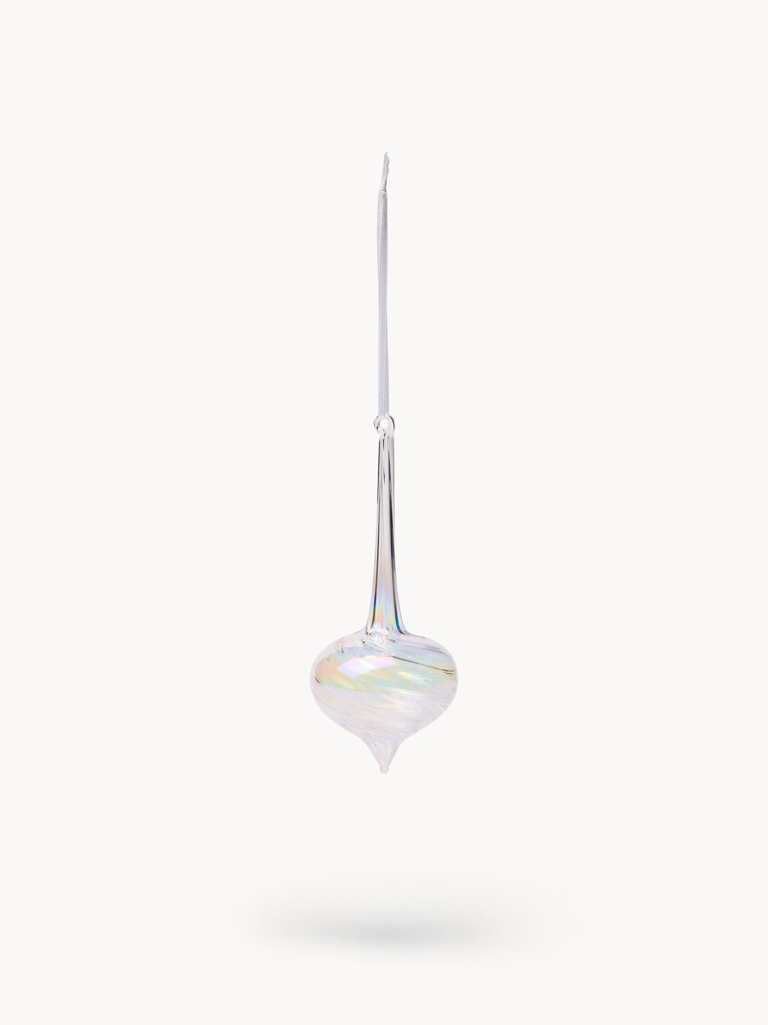 Teardrop-shaped glass decoration, Transparent, large image number 0