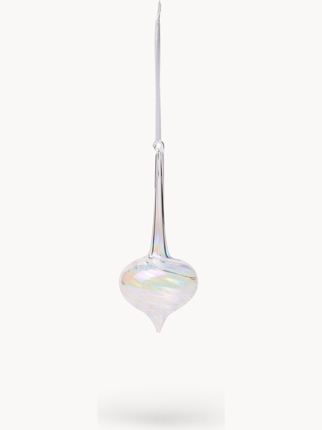 Teardrop-shaped glass decoration