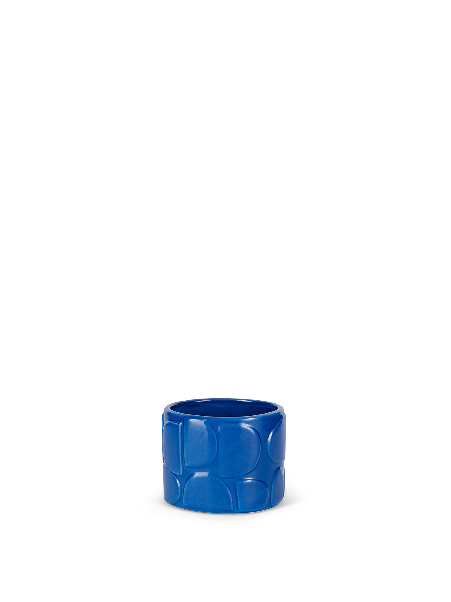 Decorated ceramic cachepot, Blue, large image number 0
