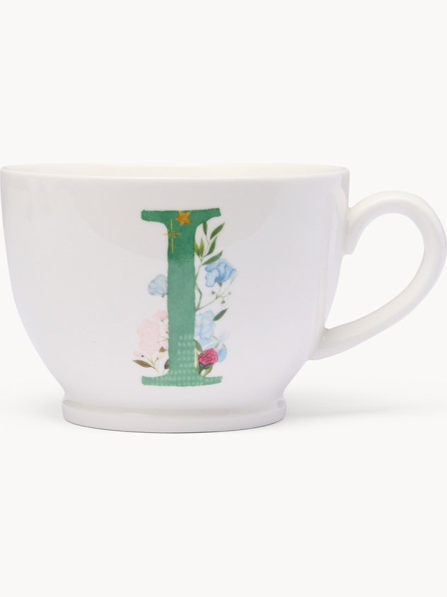 Tazza da colazione in new bone china lettera I