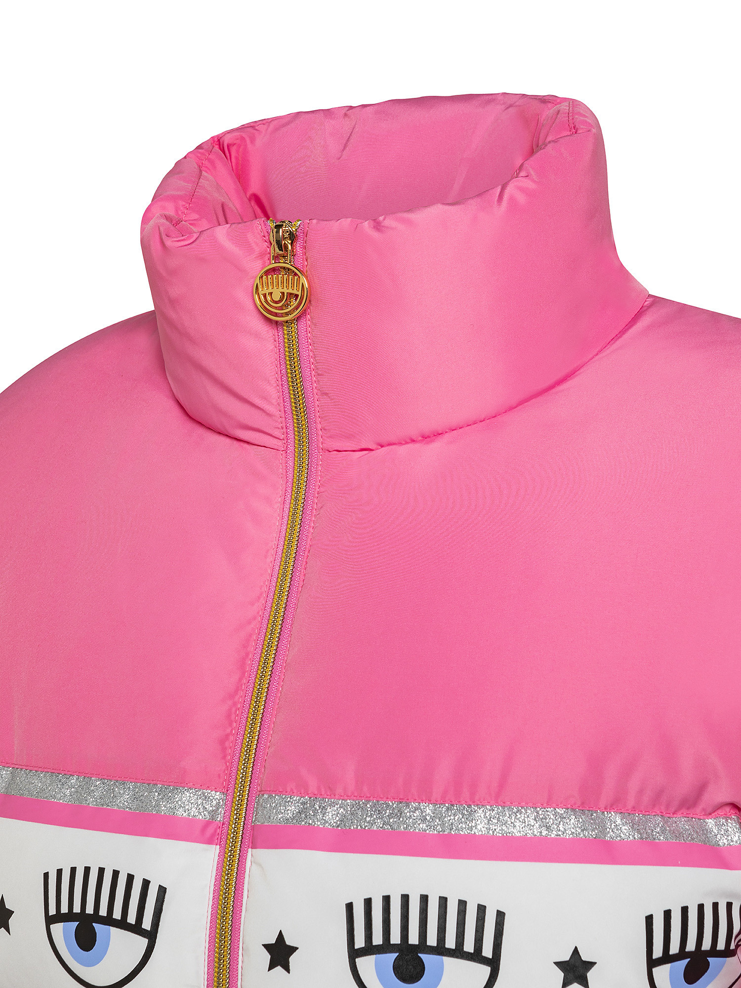 Logomania down jacket, Pink Fuchsia, large image number 2