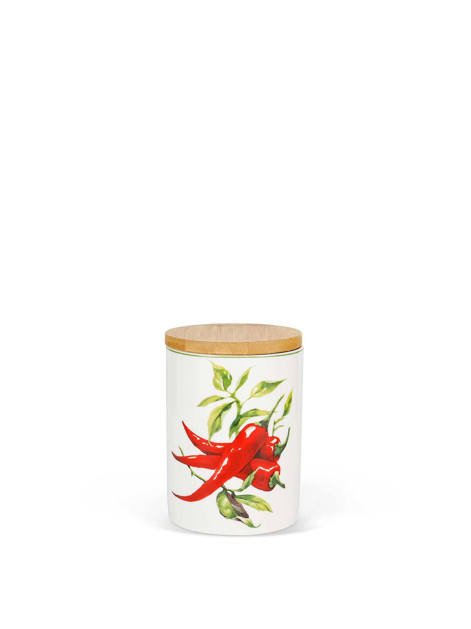 Jar in new bone china with chilli pattern, White, large image number 0