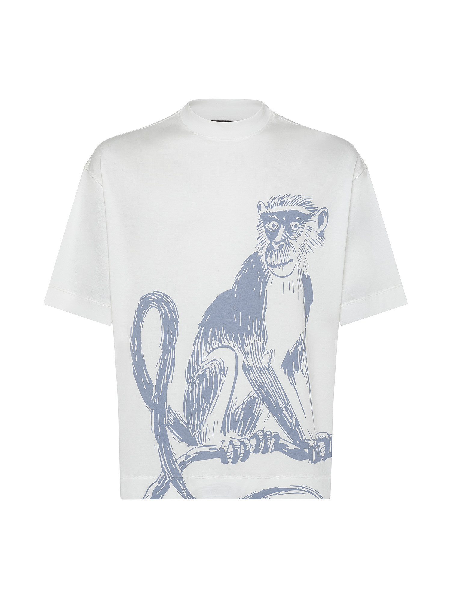 Emporio Armani - Loose-fit T-shirt with print, White, large image number 0