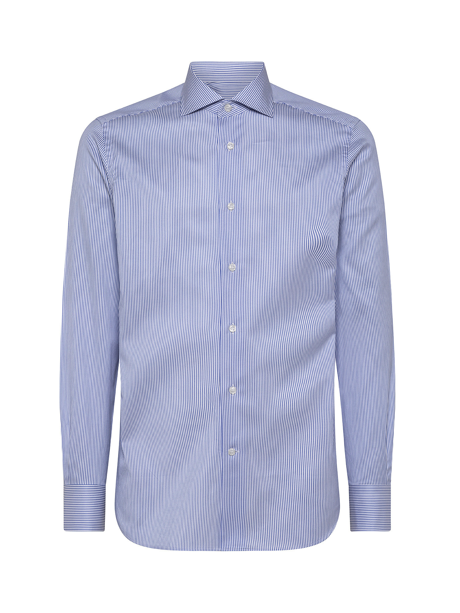 Camicia slim fit twill di cotone, Azzurro, large image number 0