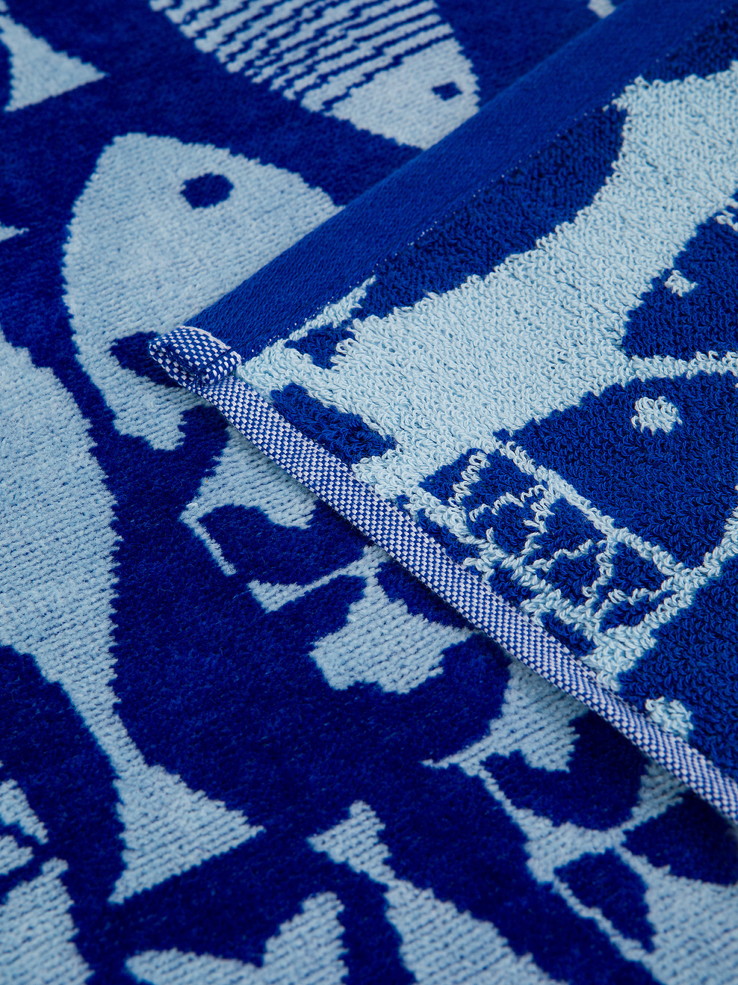 Pure cotton velor towel, Blue, large image number 1