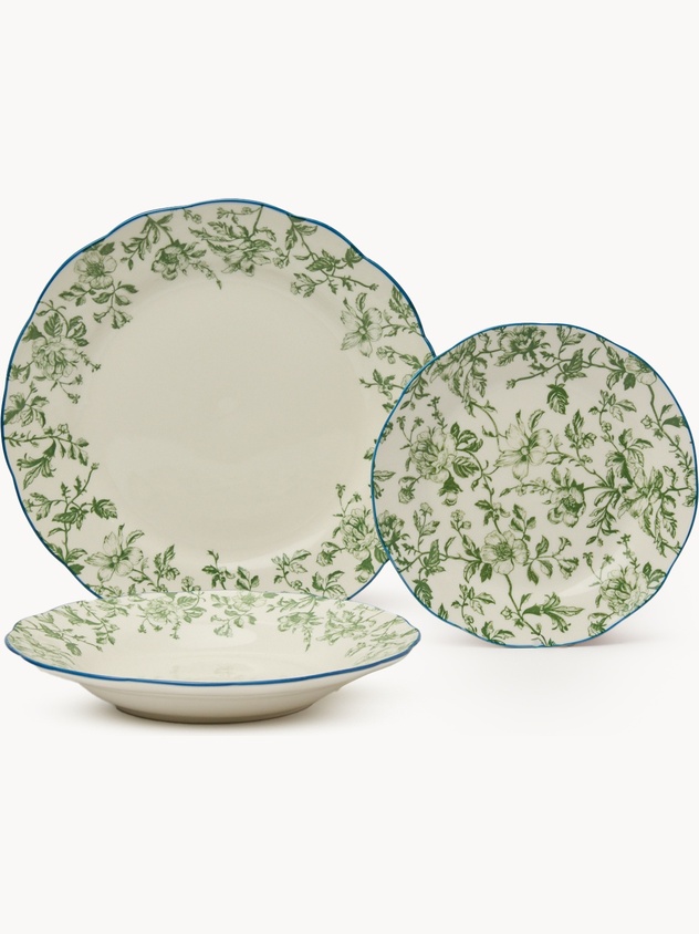 Set 18 piatti new bone china decoro floreale