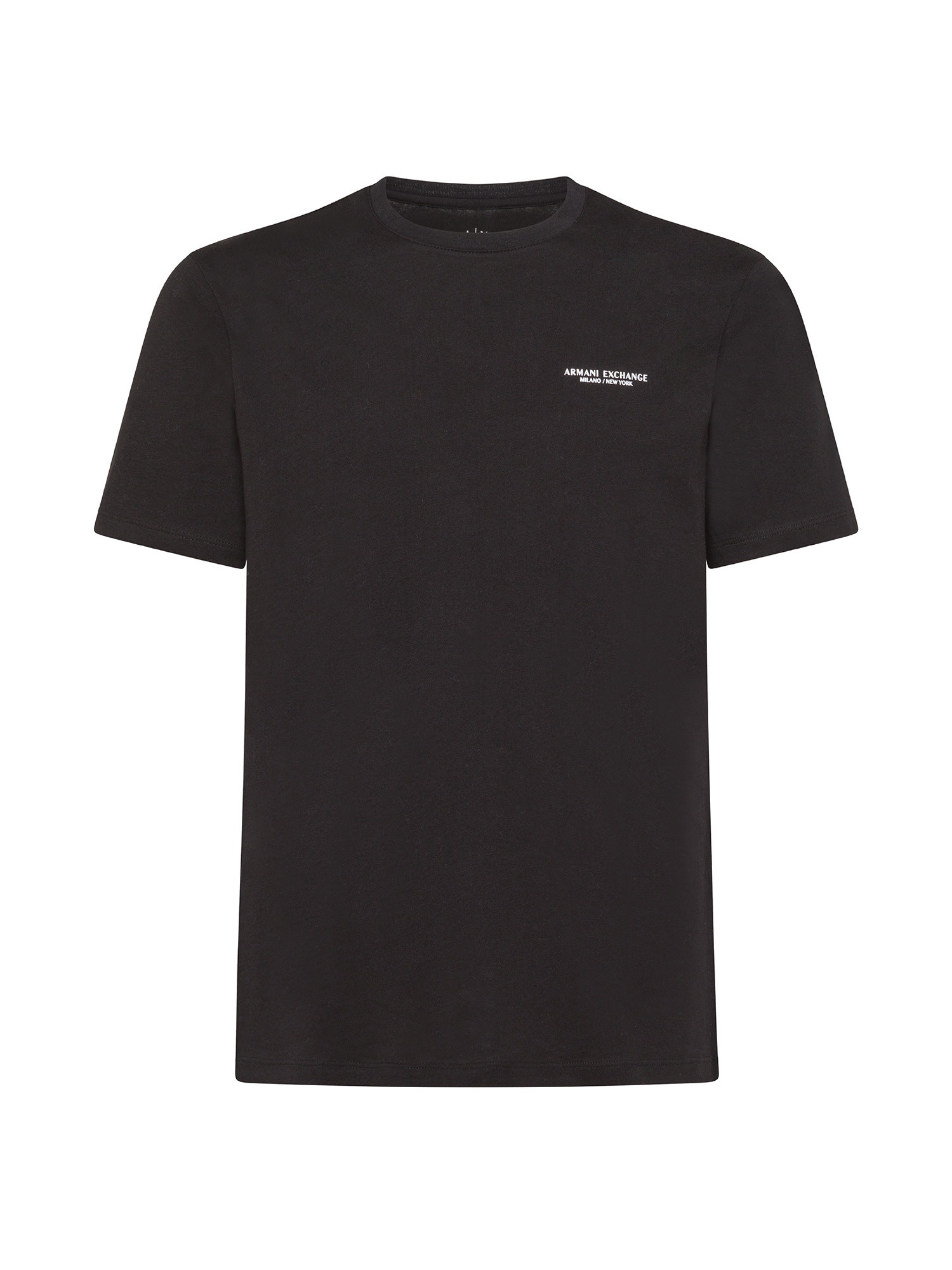 Armani Exchange - T-shirt girocollo con logo, Nero, large