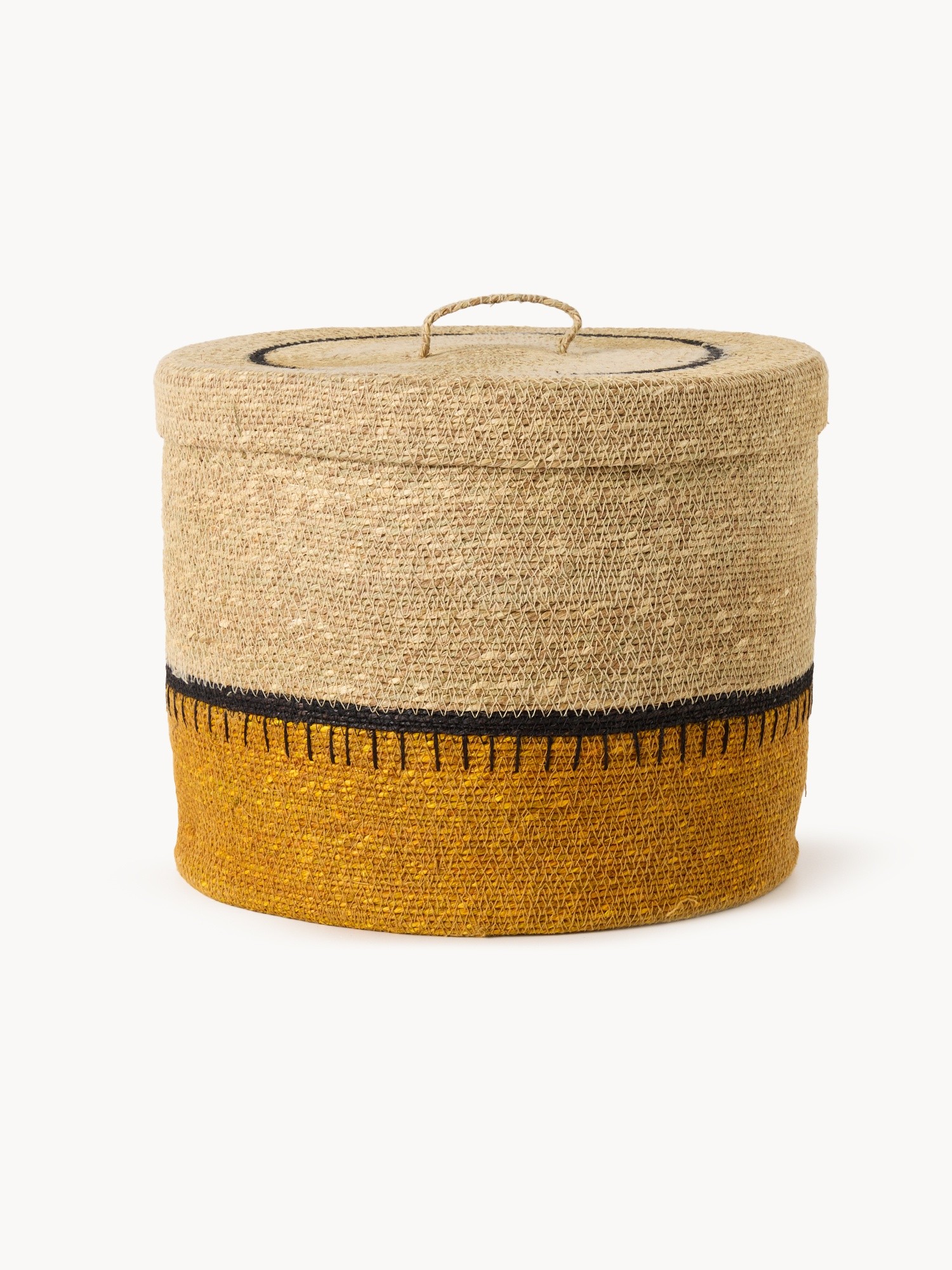 Hand-woven and painted seagrass basket, Multicolor, large image number 0