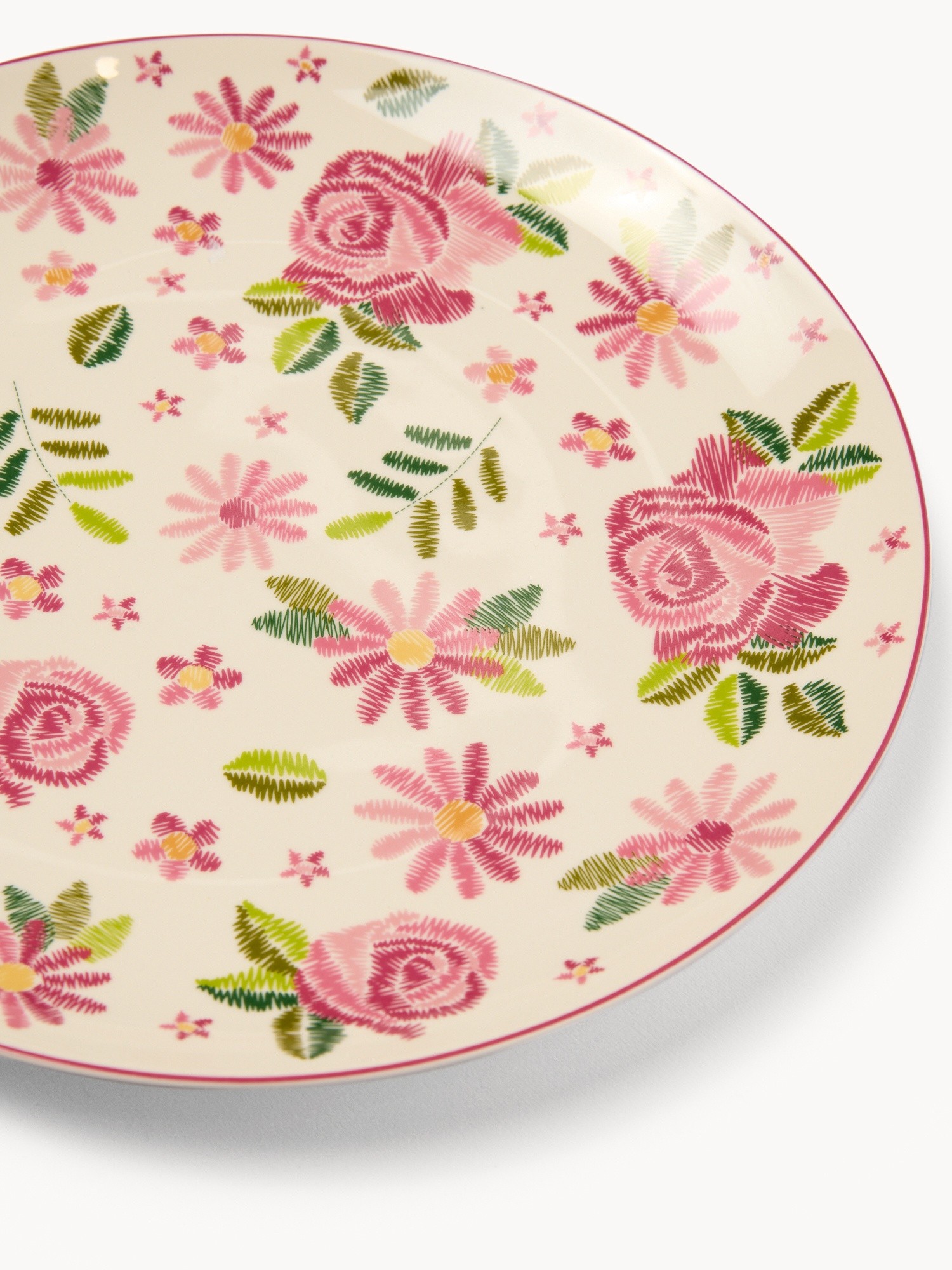 Piatto da portata in new bone china motivo rose - Prezzo di lancio, Multicolor, large image number 1