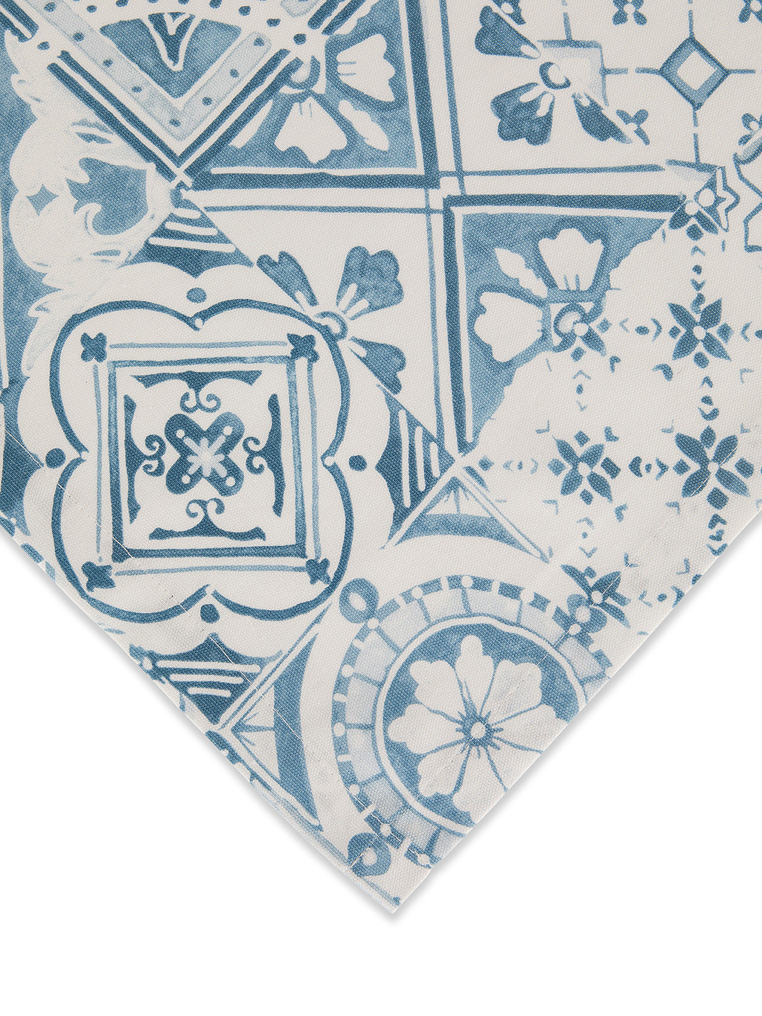 Coastal print cotton panama centerpiece, Light Blue, large image number 1