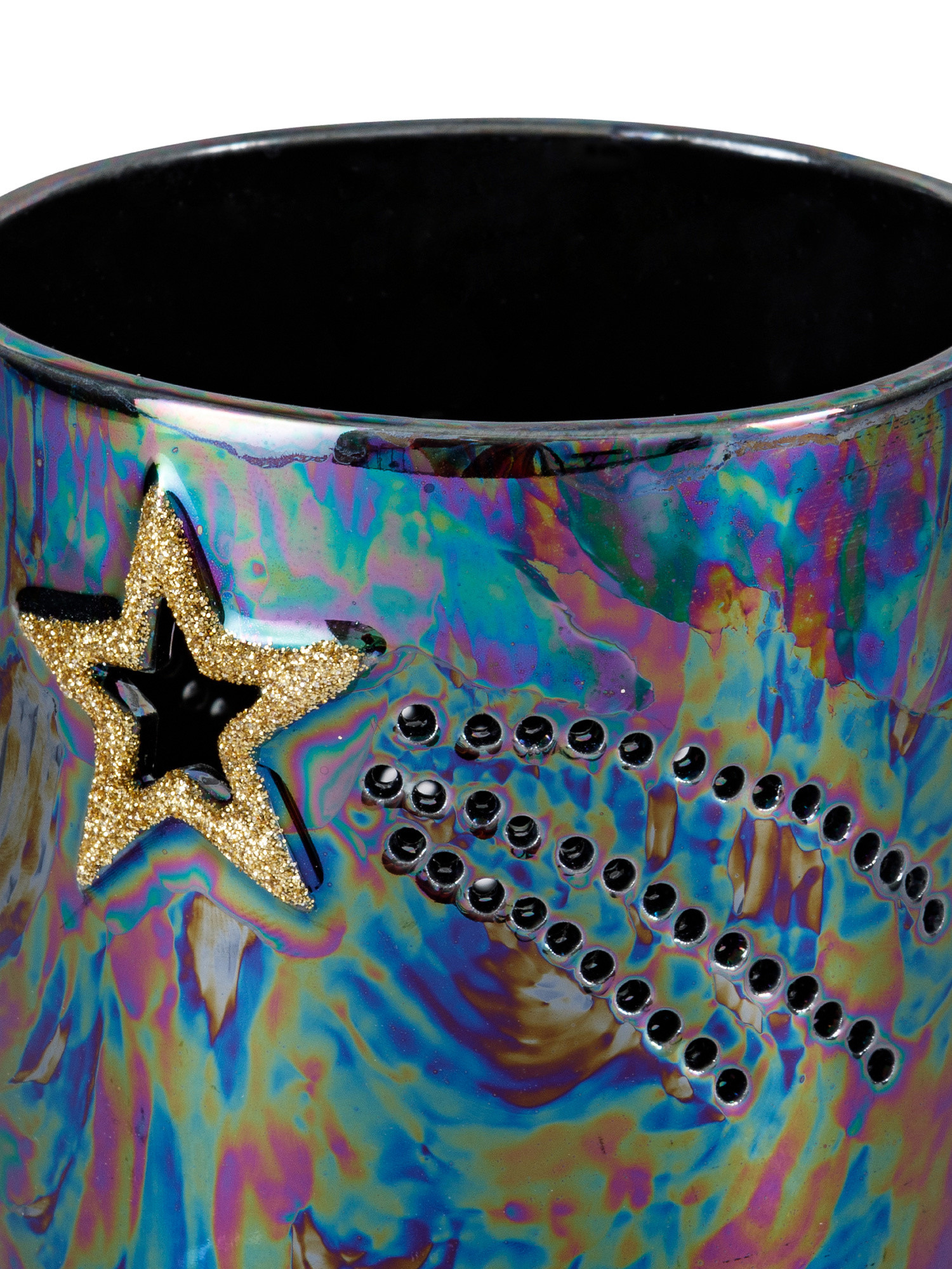 Porcelain candle holder with comet, Multicolor, large image number 1