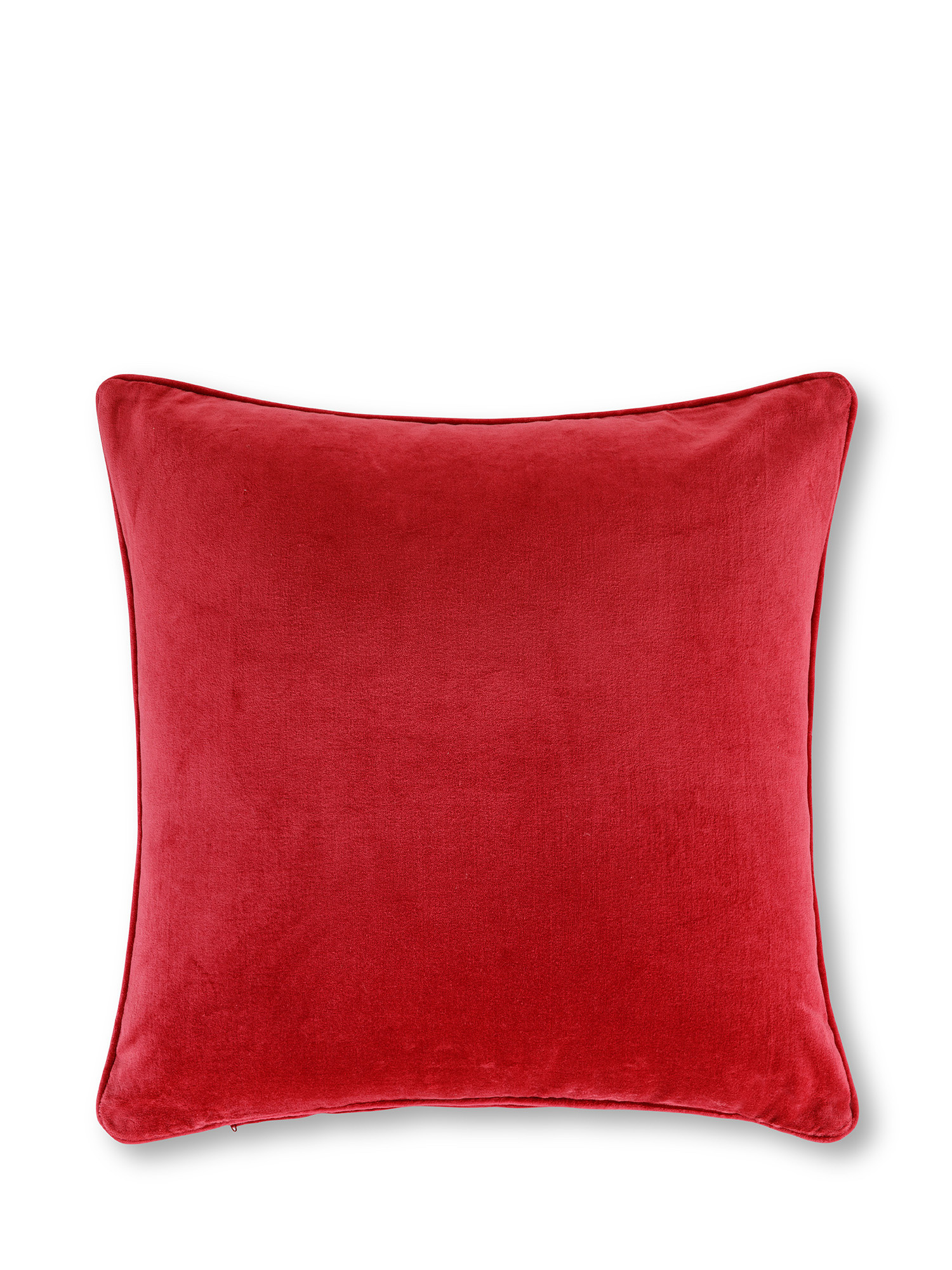 Velvet cushion with piping 45x45 cm, Red, large image number 0