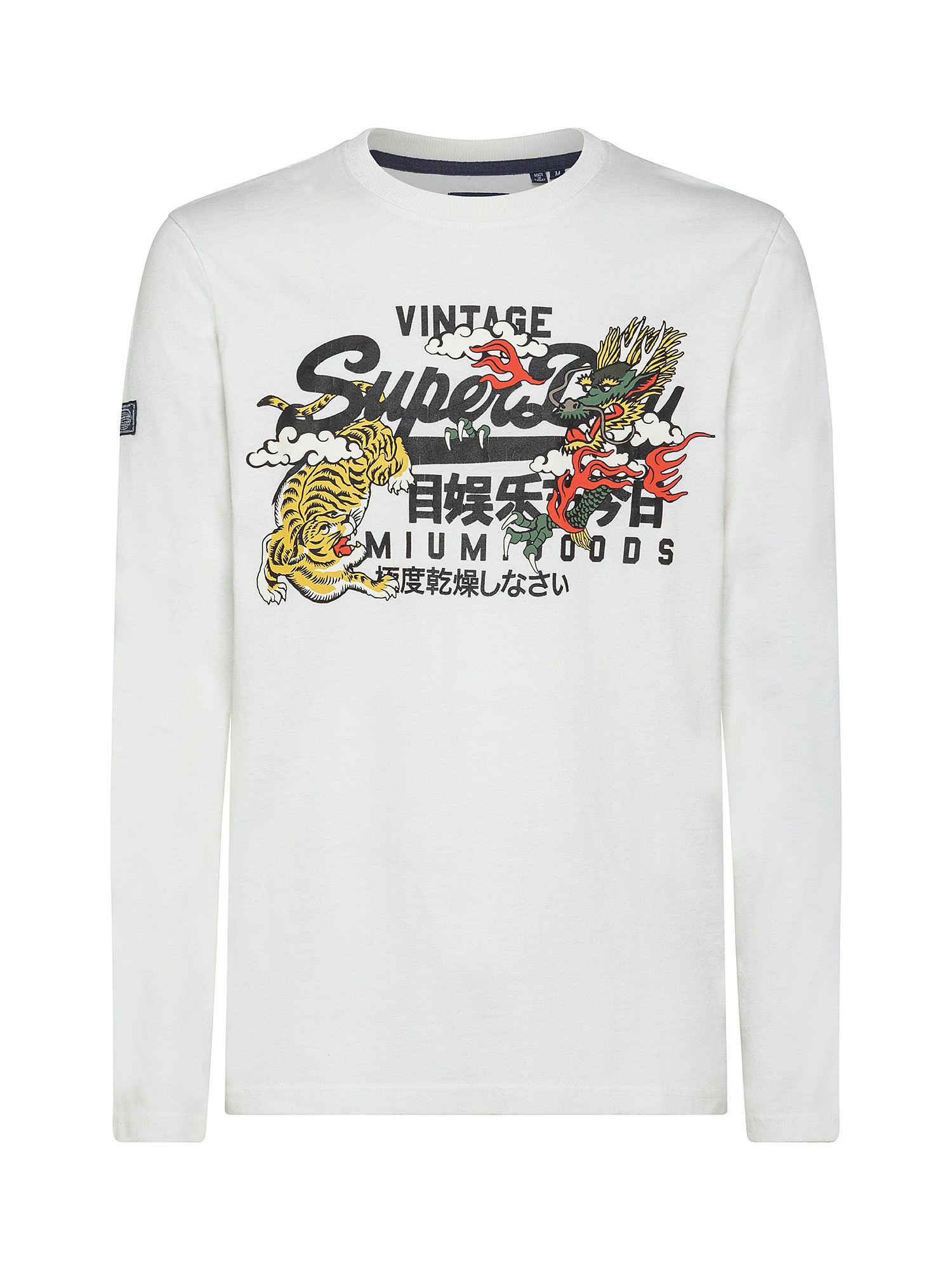 Long-sleeved t-shirt with print, White, large image number 0