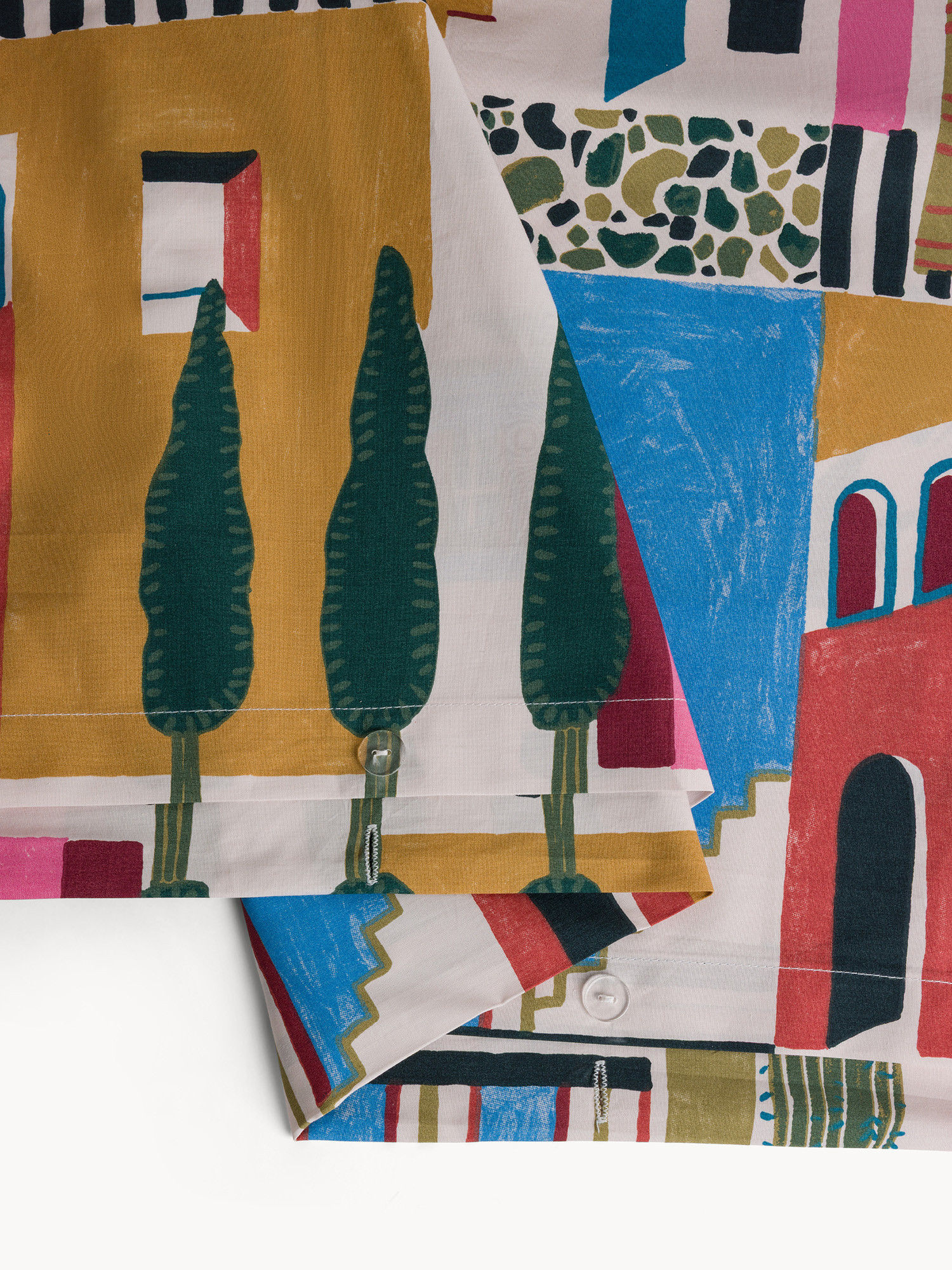 Ibiza Print Percale Cotton Duvet Cover, Multicolor, large image number 2