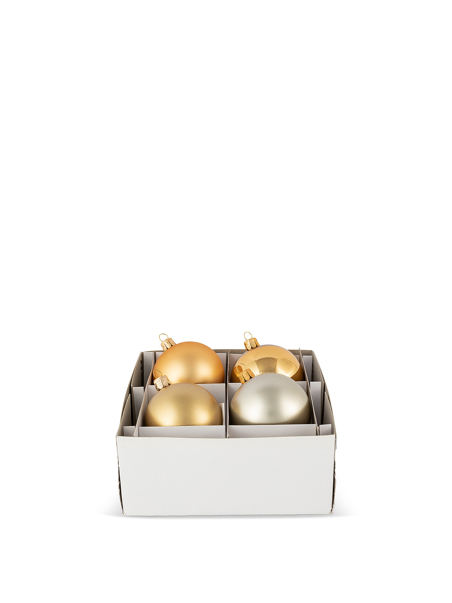 Set of 4 glass balls, Gold, large image number 0