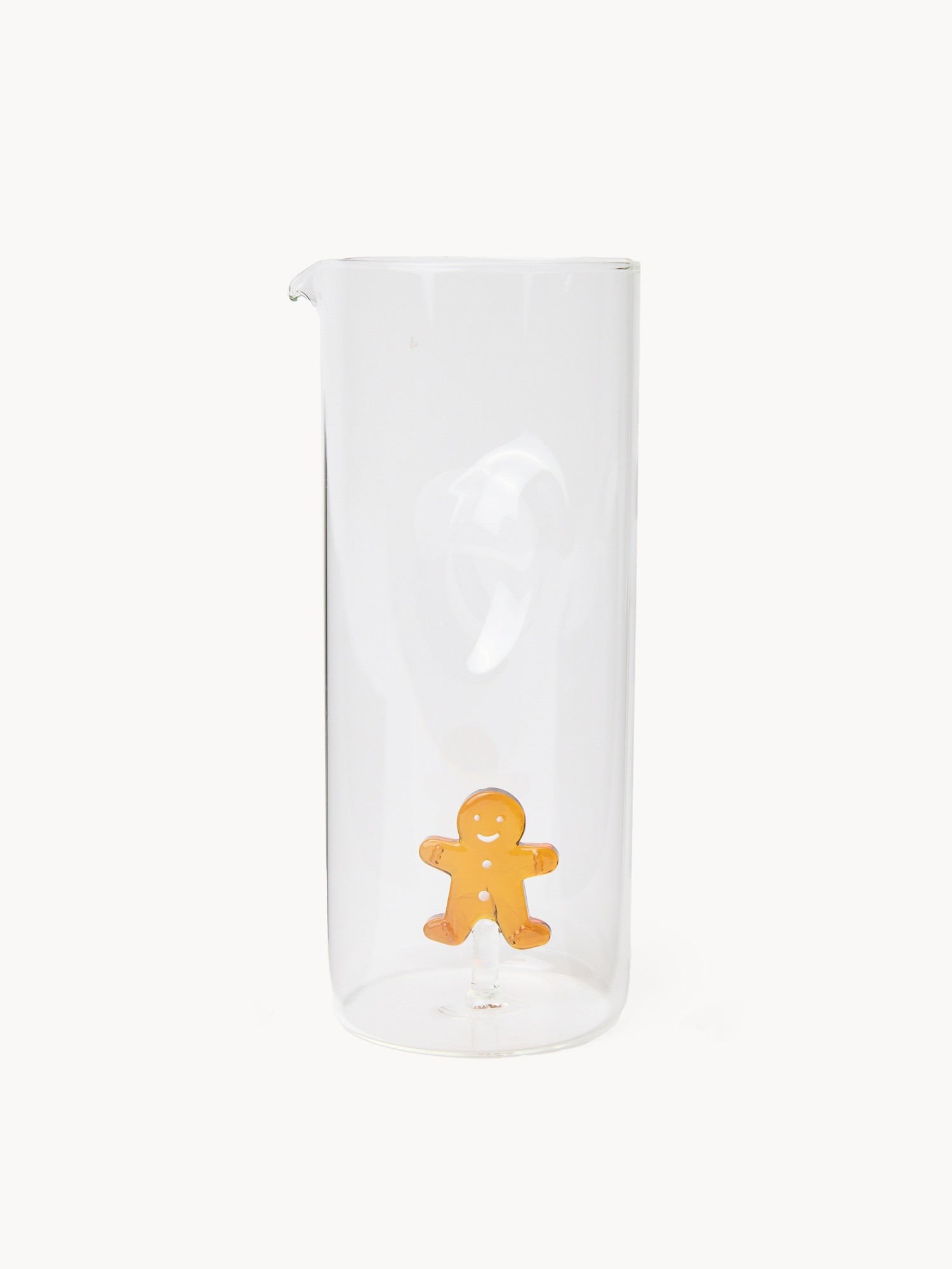 Caraffa in vetro borosilicato dettaglio gingerbread, Trasparente, large image number 0