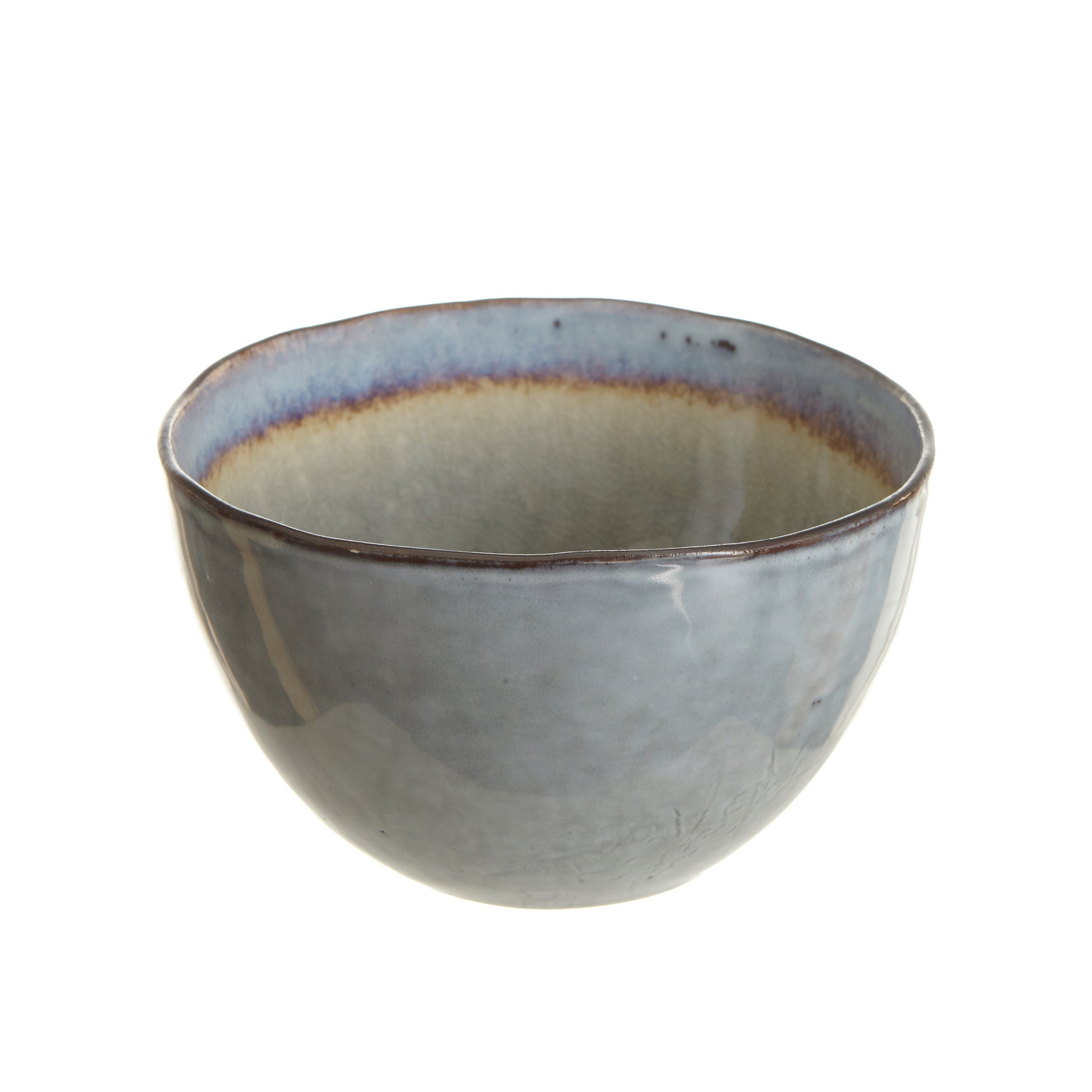 Small stoneware bowl with reactive glaze, Grey, large image number 0