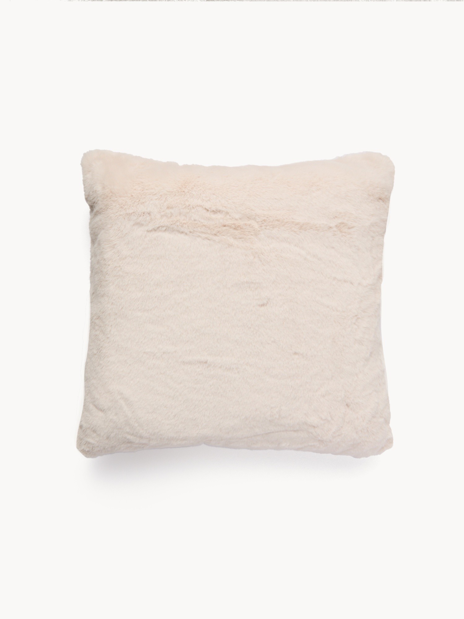 Cuscino effetto pelliccia 45x45cm, Bianco panna, large image number 0