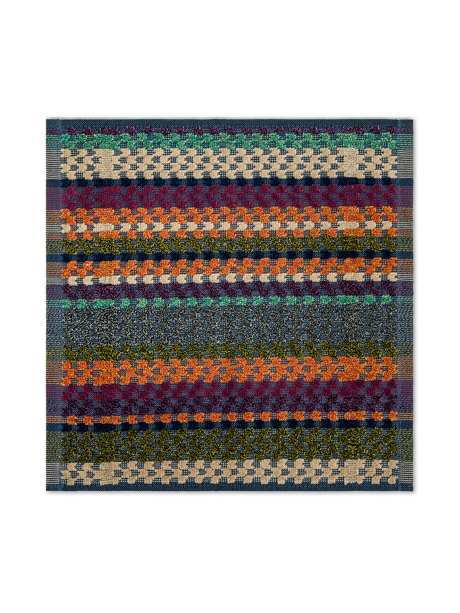 Set 2 lavette in puro cotone fantasia geometrica, Multicolor, large image number 1