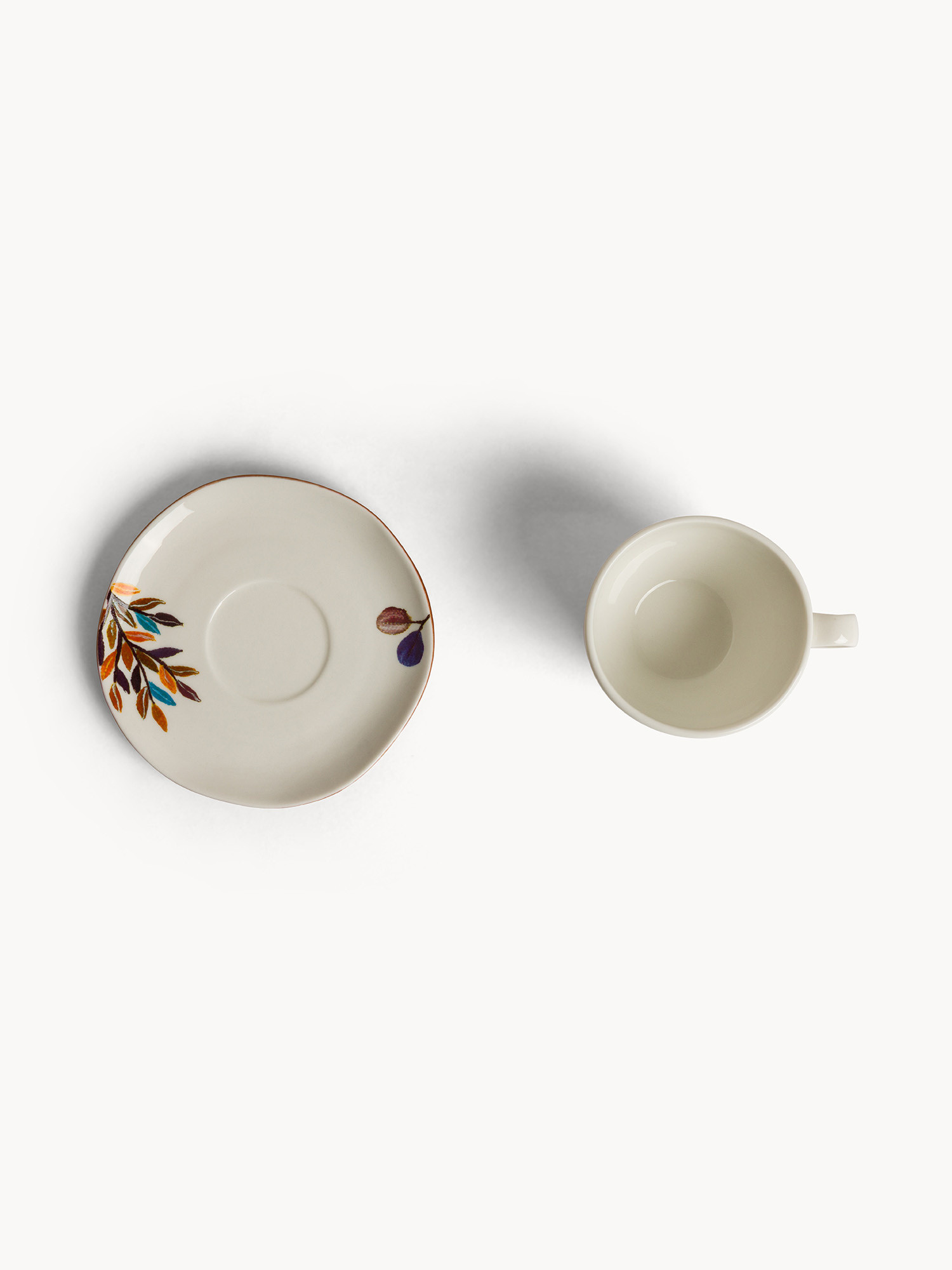 Tazza caffè in stoneware motivo foglioline, Multicolor, large image number 1