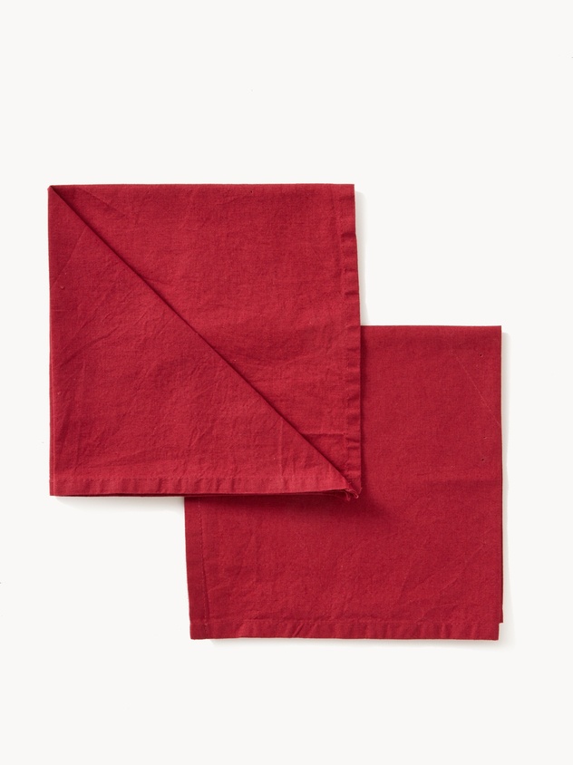 Set of 2 solid linen blend napkins