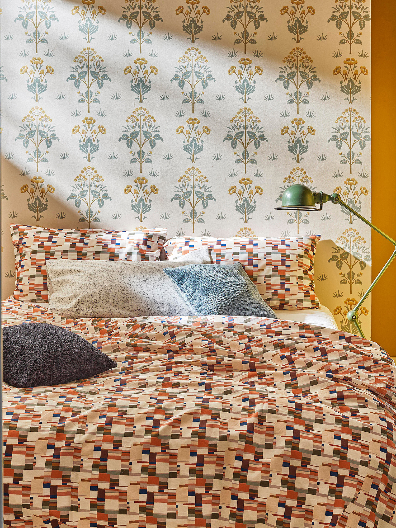 Geometric patterned cotton duvet cover set, Multicolor, large image number 2
