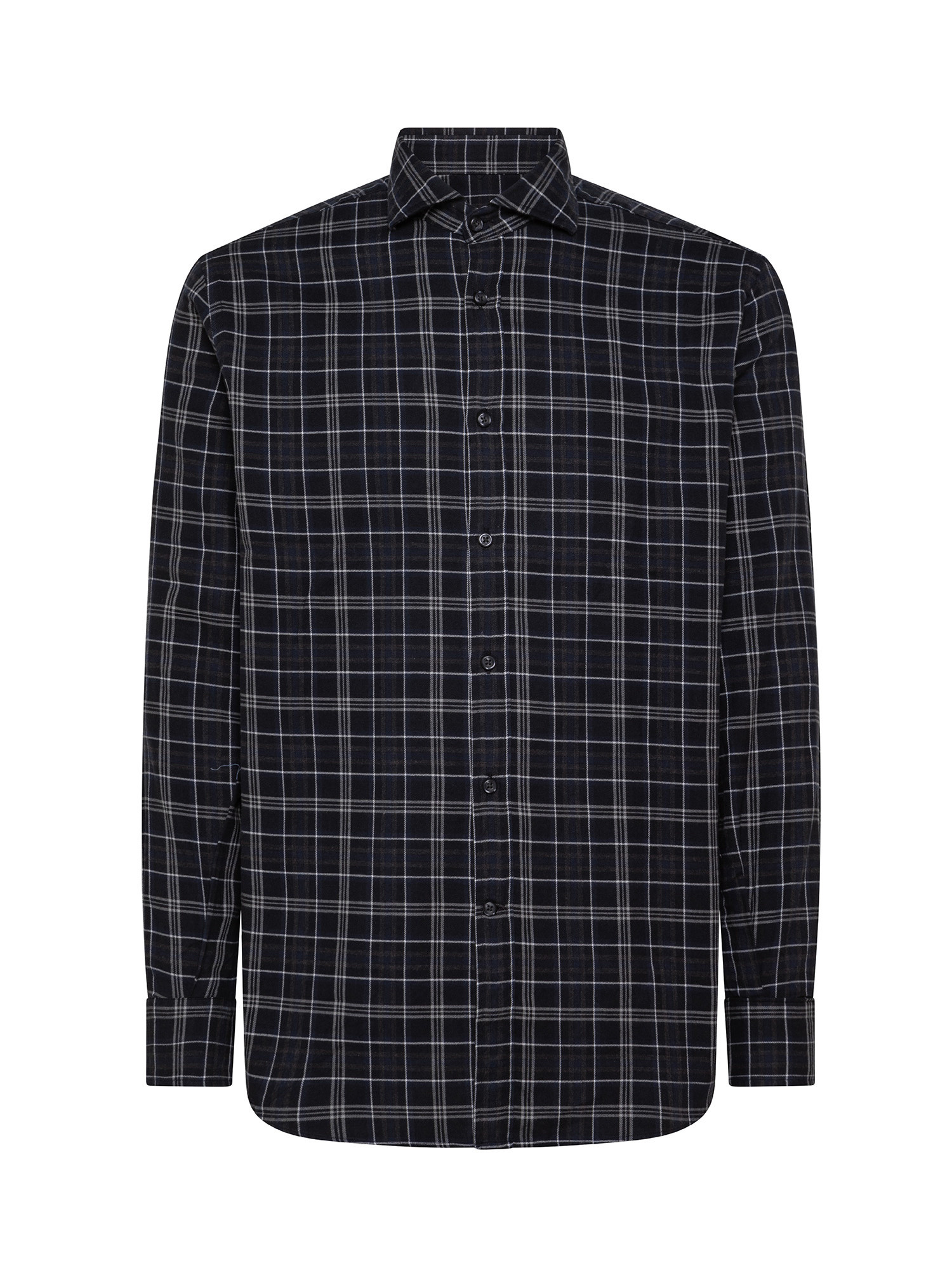 Regular fit shirt in soft organic cotton flannel, Blue, large image number 0