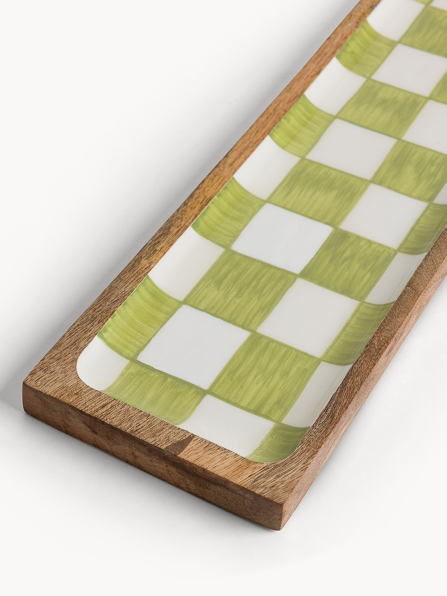 Tagliere rettangolare in legno di mango con rivestimento poliresina, Verde lime, large image number 1