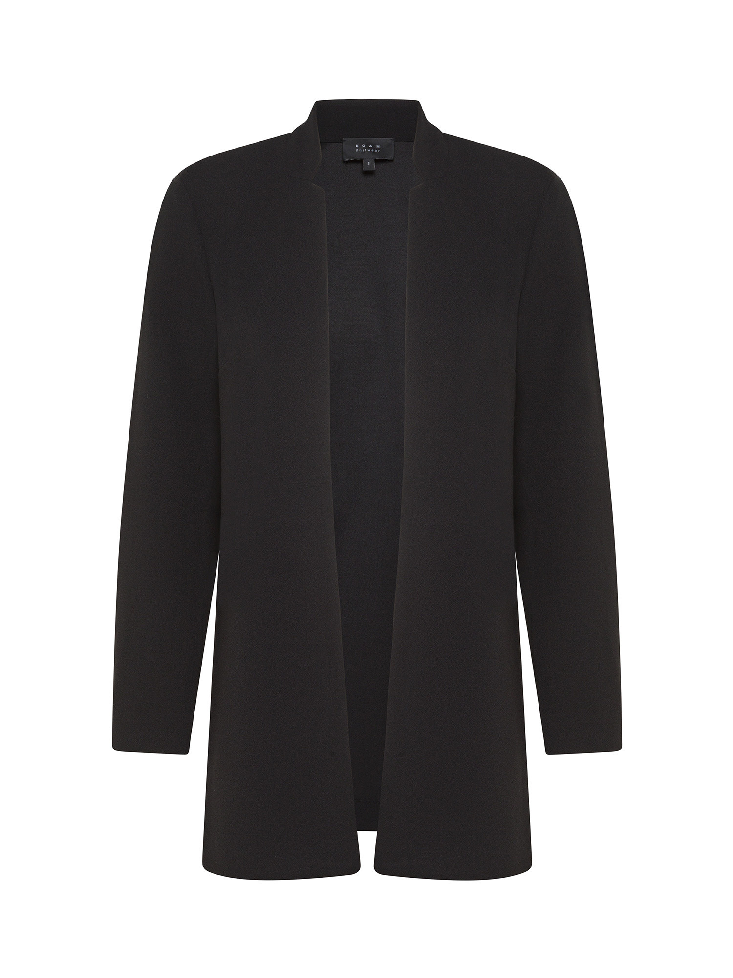 Koan - Long crepe jacket, Black, large image number 0